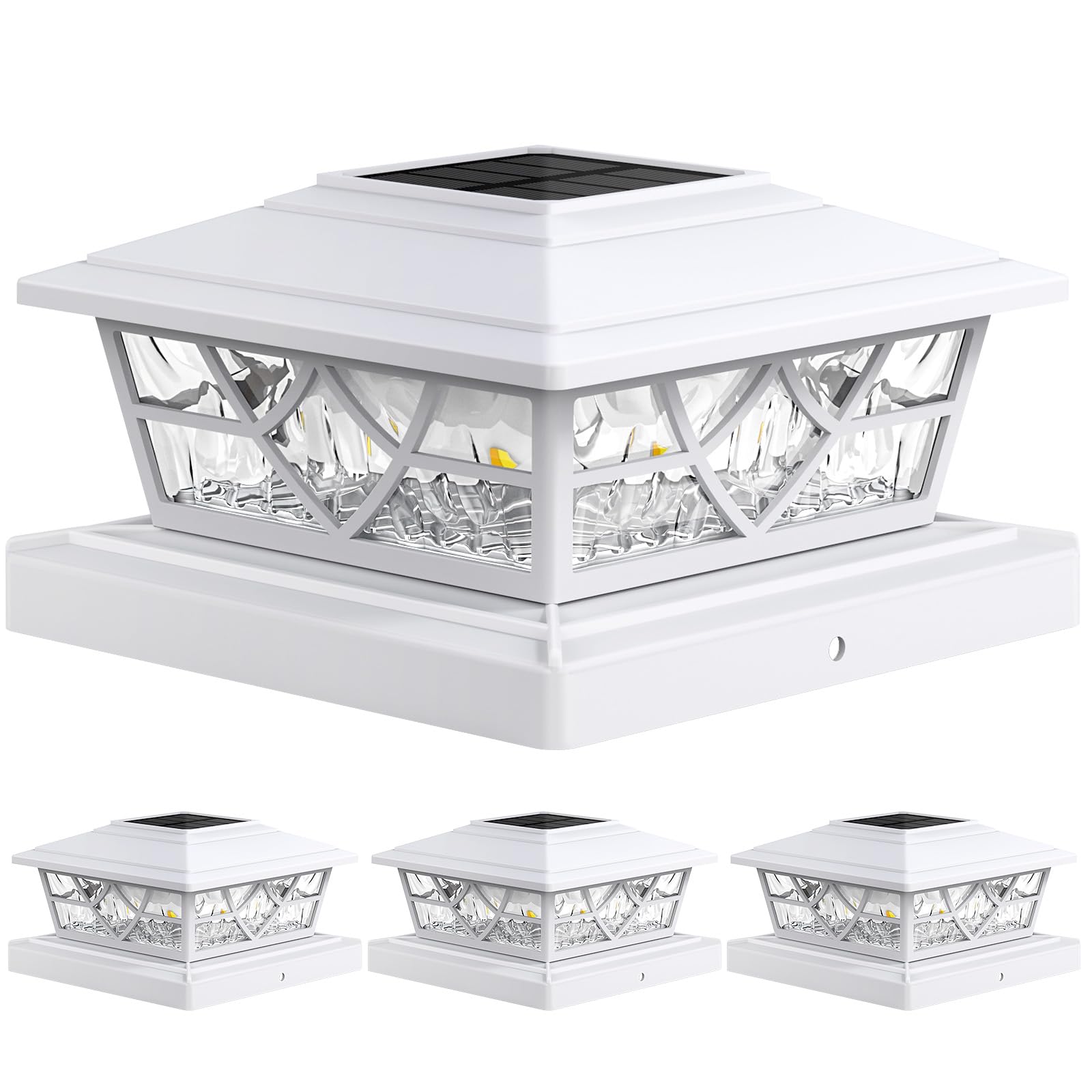 APONUO Solar Post Cap Lights 4 Pack