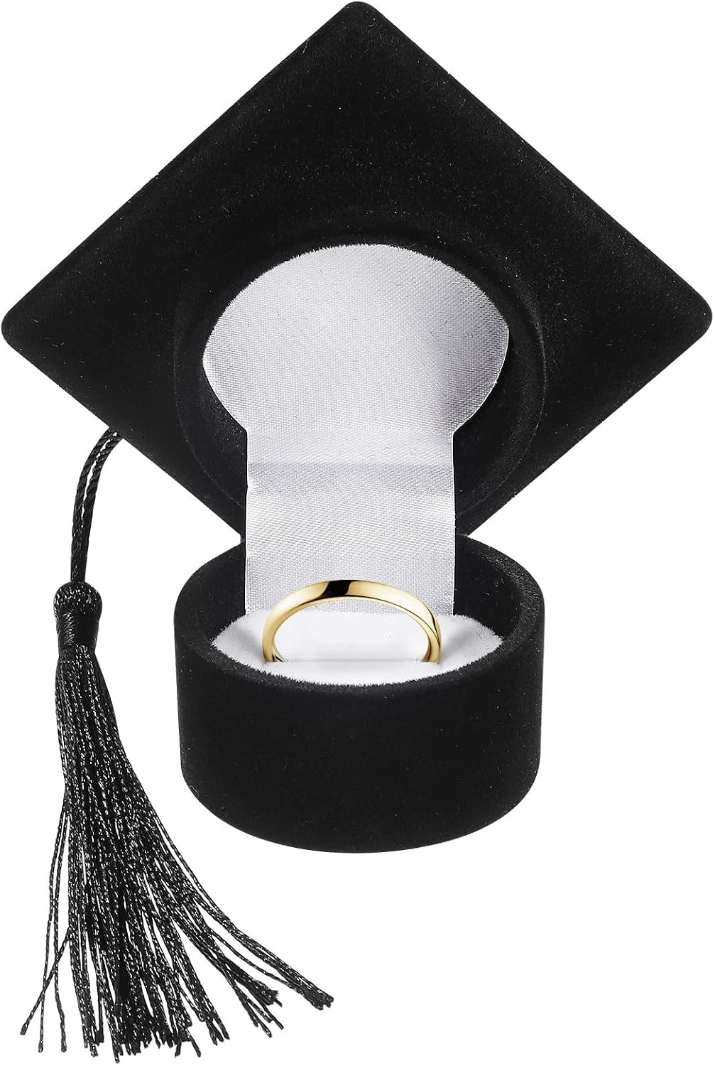 Angoily Graduation Ring Box : Doctor Hat Jewelry Box Creative Organizer Storage Case for Graduation Party Decoration 2.36x2.36x1.45in