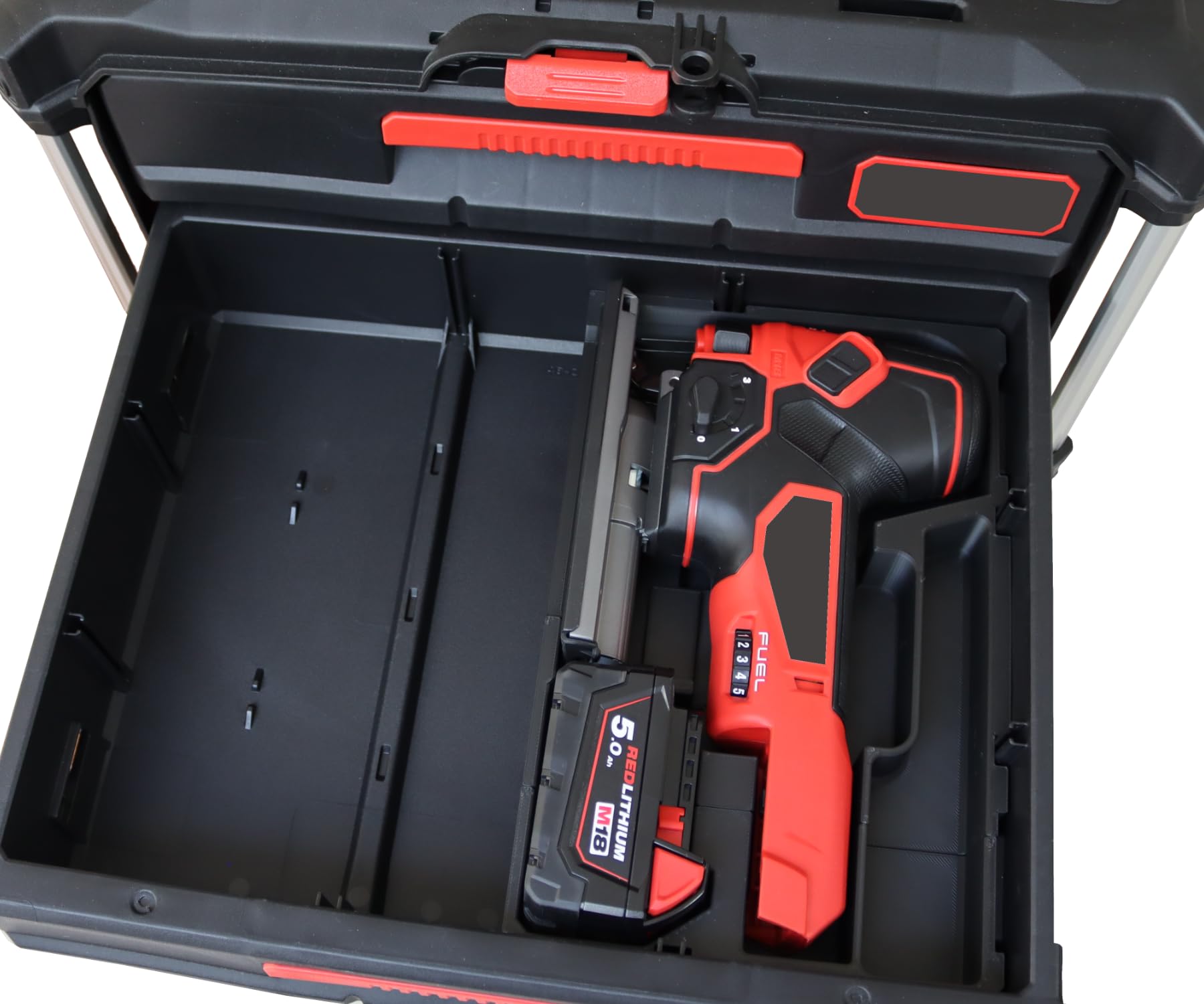 Compatible with MILWAUKEE Packout - 3D Printed PLA+ Insert for Jigsaw M18 | Organiser for 2 & 3 Drawer Packout - Ready Delivered & Perfect Fit (Jigsaw) — image 1