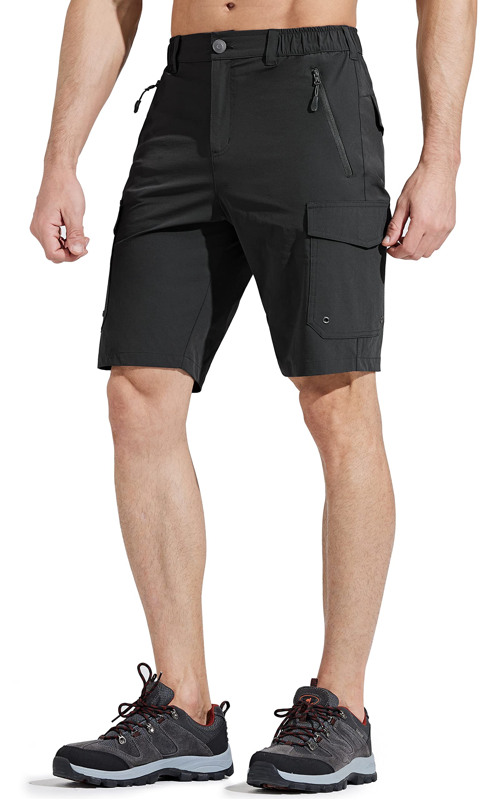 Comallan Pantaloni Corti Uomo Cargo Shorts Asciugatura Rapida da Trekking Montagna Bermuda con Cerniera Tasche
