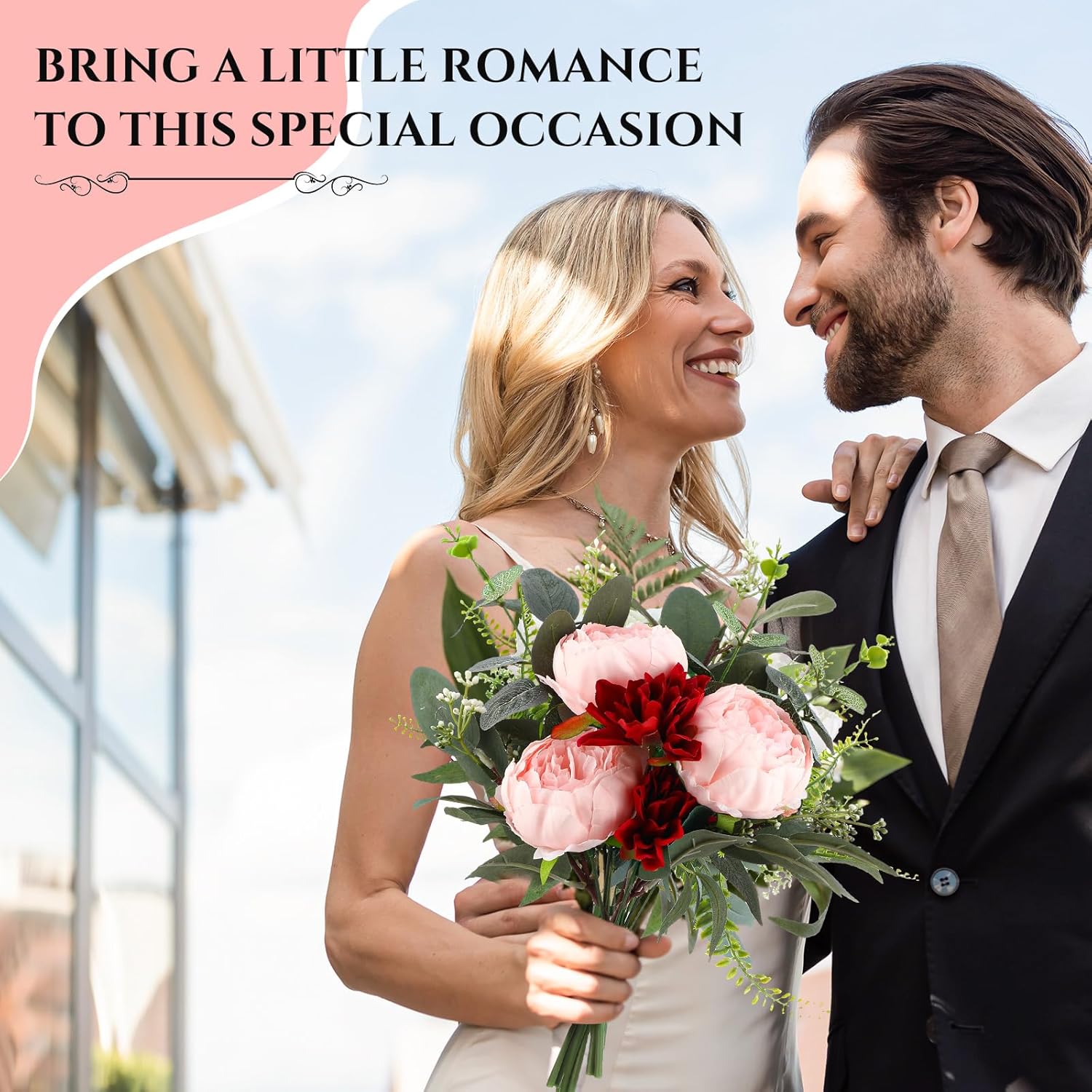 Zeyune 50 Pcs Wedding Artificial Peonies 4 Inch Fake Silk Peony Faux Peonies Artificial Valentine Flowers Bulk Rose Flowers Heads for Valentine Decoration Vintage Wedding Home Office(Pink) - Image 6