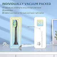 Vista 2 de 10 cabezales de repuesto compatibles con cepillos de dientes eléctricos 7am2m AM100/AM101/AM105/AM111, 10 unidades (negro)