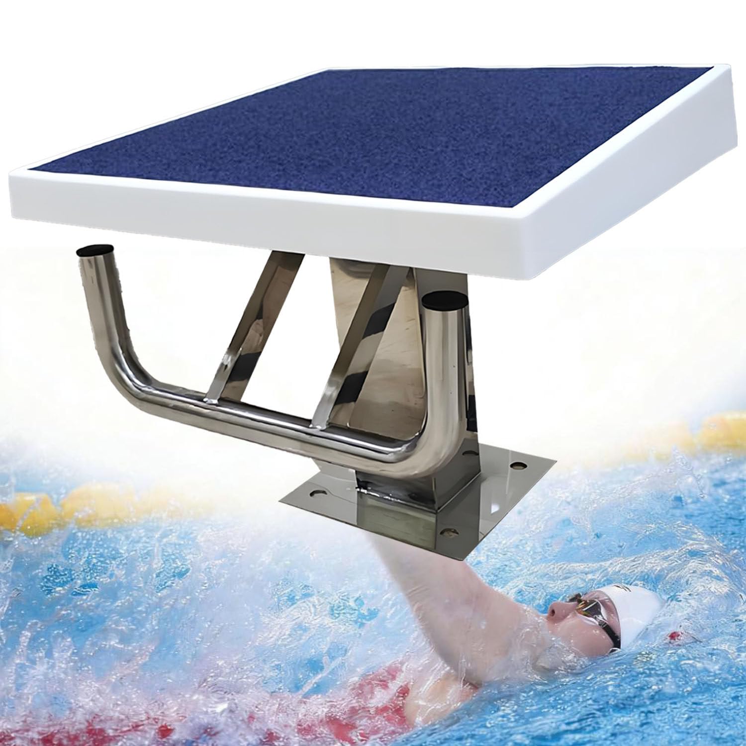 Rutschfeste Schwimmbad-Tauchplattform, 272.2 kg Kapazität, 15° Neigung, für private Pools, Stadien, Indoor-Outdoor-Wettbewerb