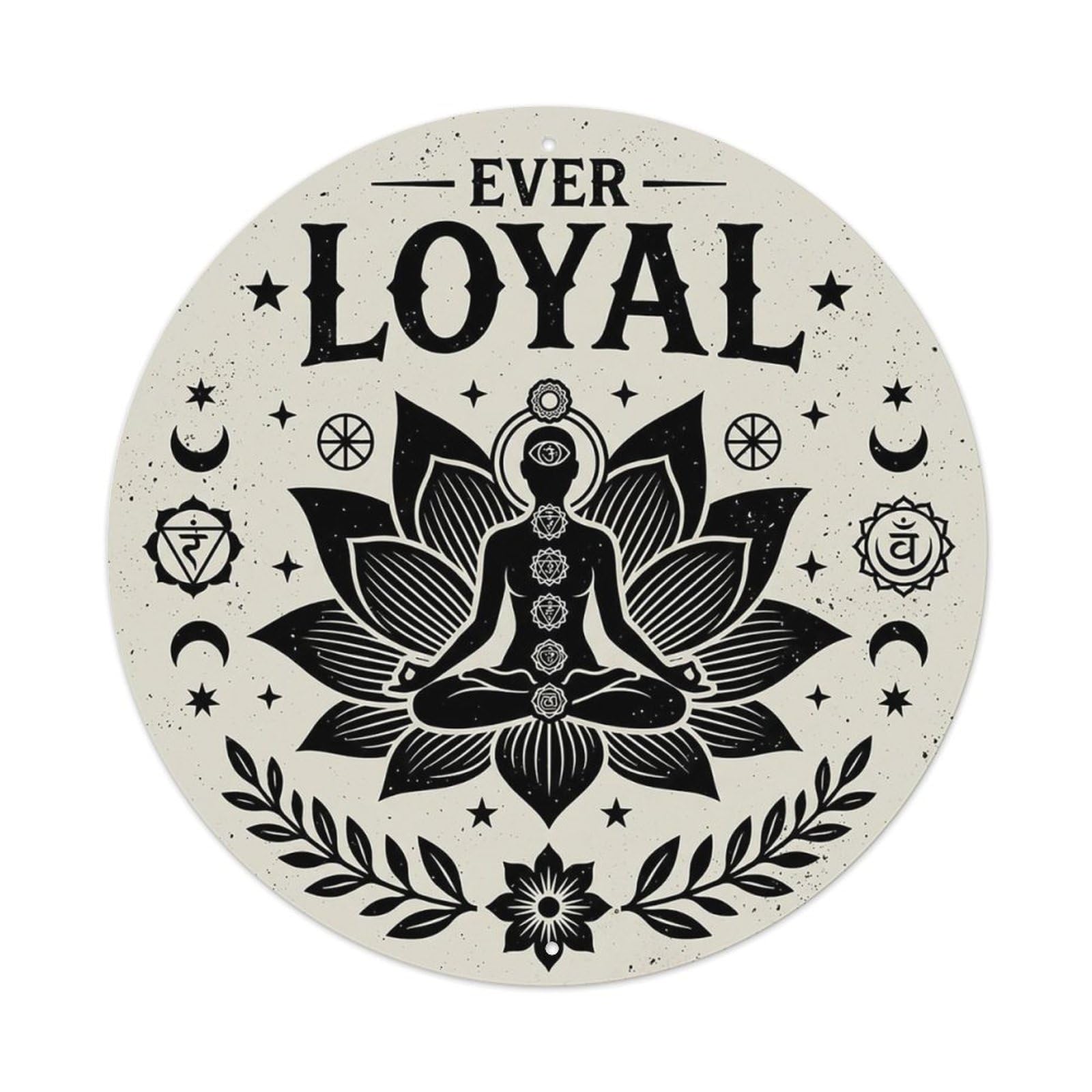 Zen Flower Meditation Den Loyal Vintage Metal Tin Sign Plaque Wall Decor for Cafe, Club Bar, Office, Garden Metal Poster 8x8Inch