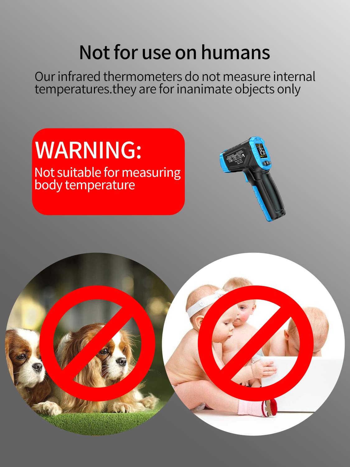 G600A Termómetro infrarrojo pistola láser IR Temp Gauge, pistola de temperatura de calor de mano con emisividad ajustable para cocinar, parrilla y motor | -58°F - 1112°F | NO para humanos