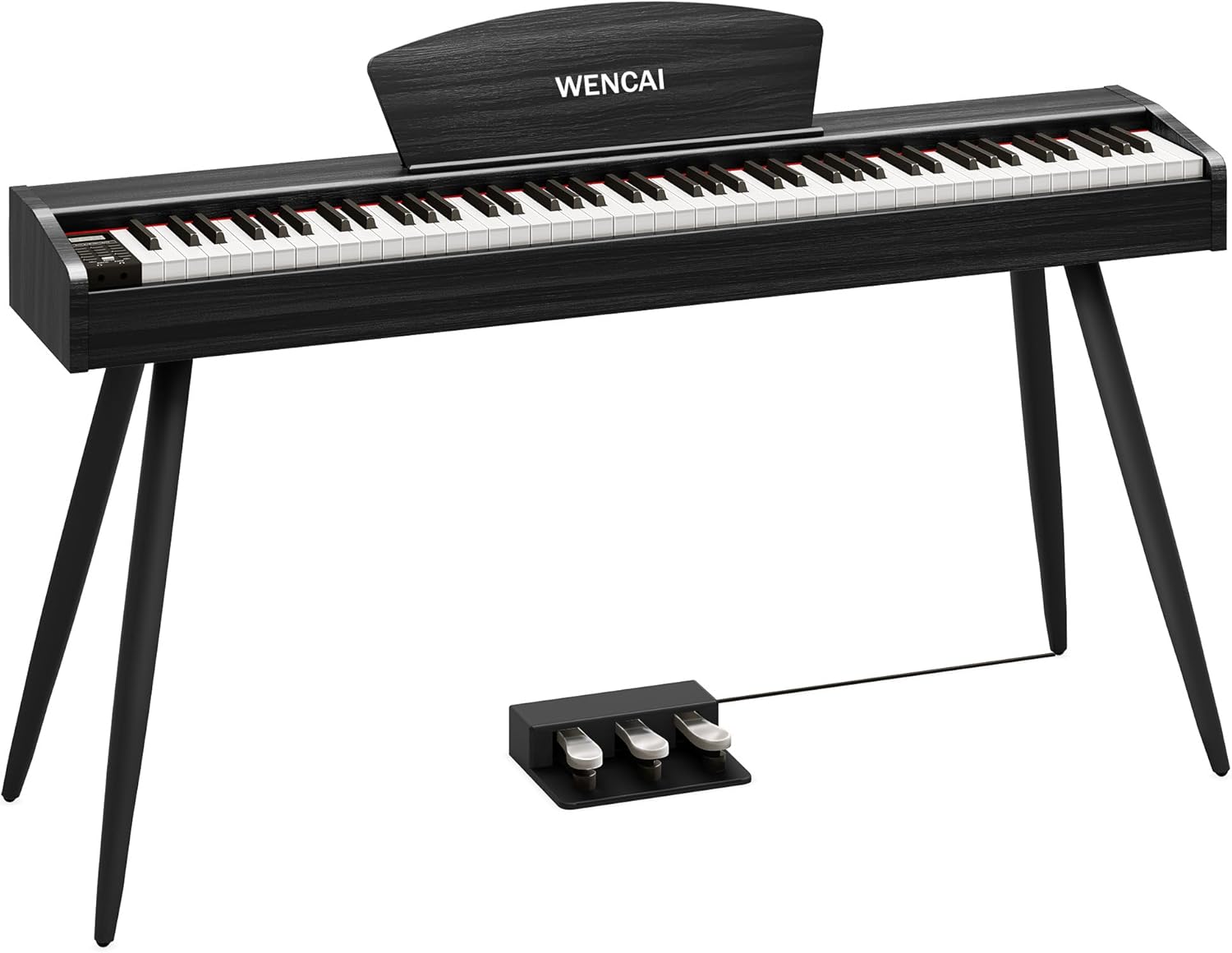 WENCAI Digital Piano 88-Key Fully Weighted Keyboard - Hammer Action Electric Piano, Full-Size Wooden Pianos for Beginner Professional Adults with Sheet Music Stand Triple Pedal, Black