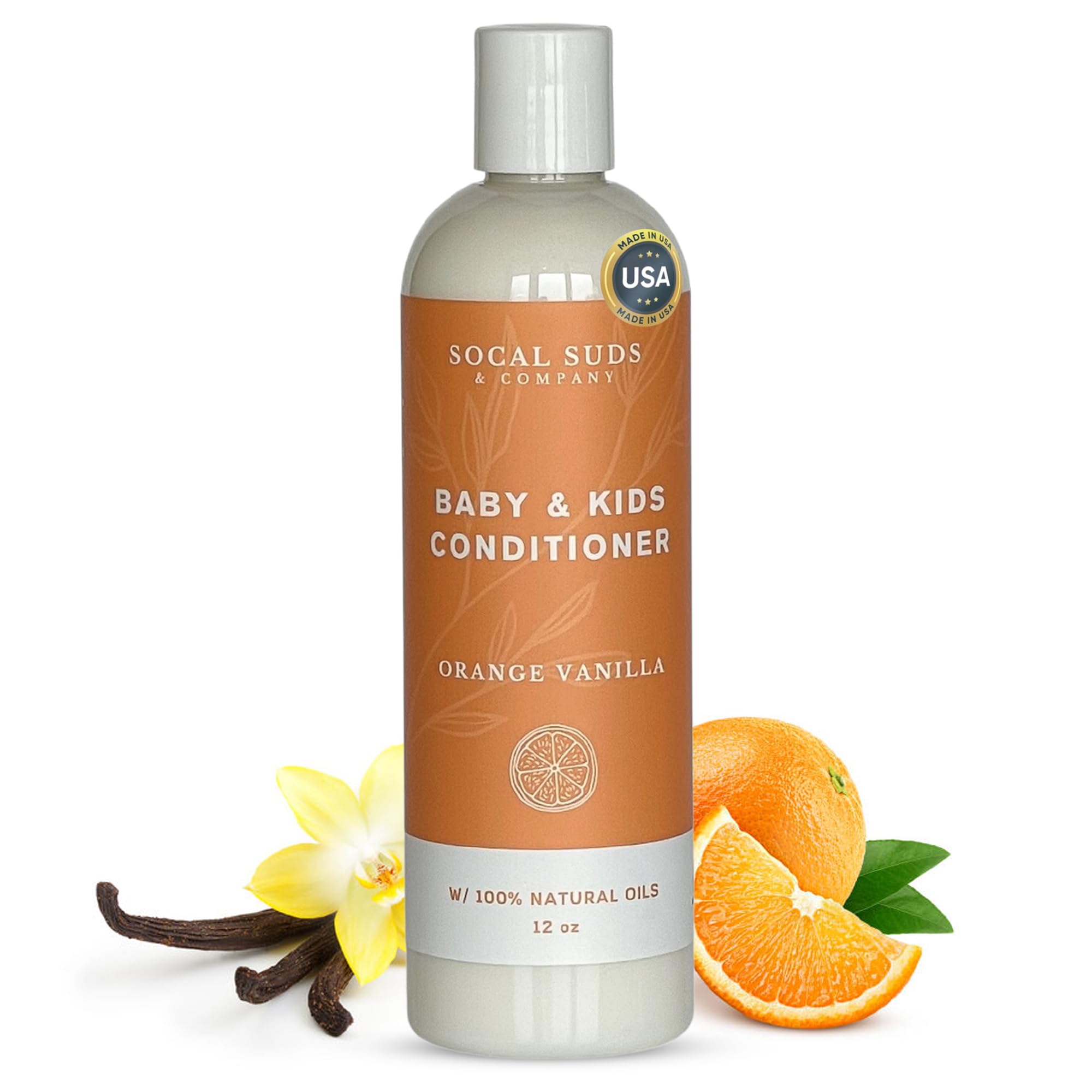 SoCal Suds & Company - Organic Baby & Kids Conditioner - Moisture Baby Hair Conditioner - Gentle Natural Vitamin Rich Ingredient Organic Oils for