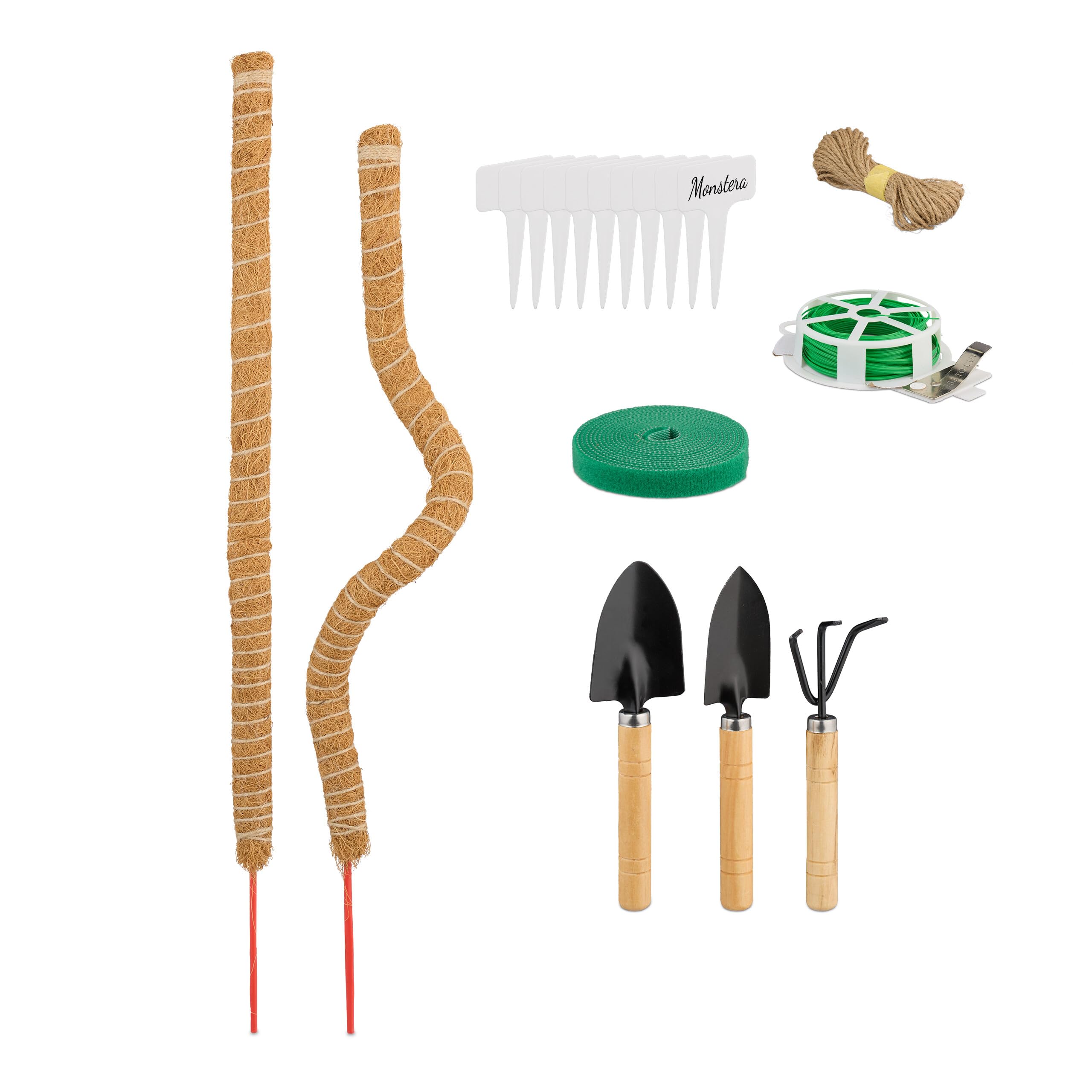 Supports plantes Relaxdays avec accessoires pour stabiliser le monstera