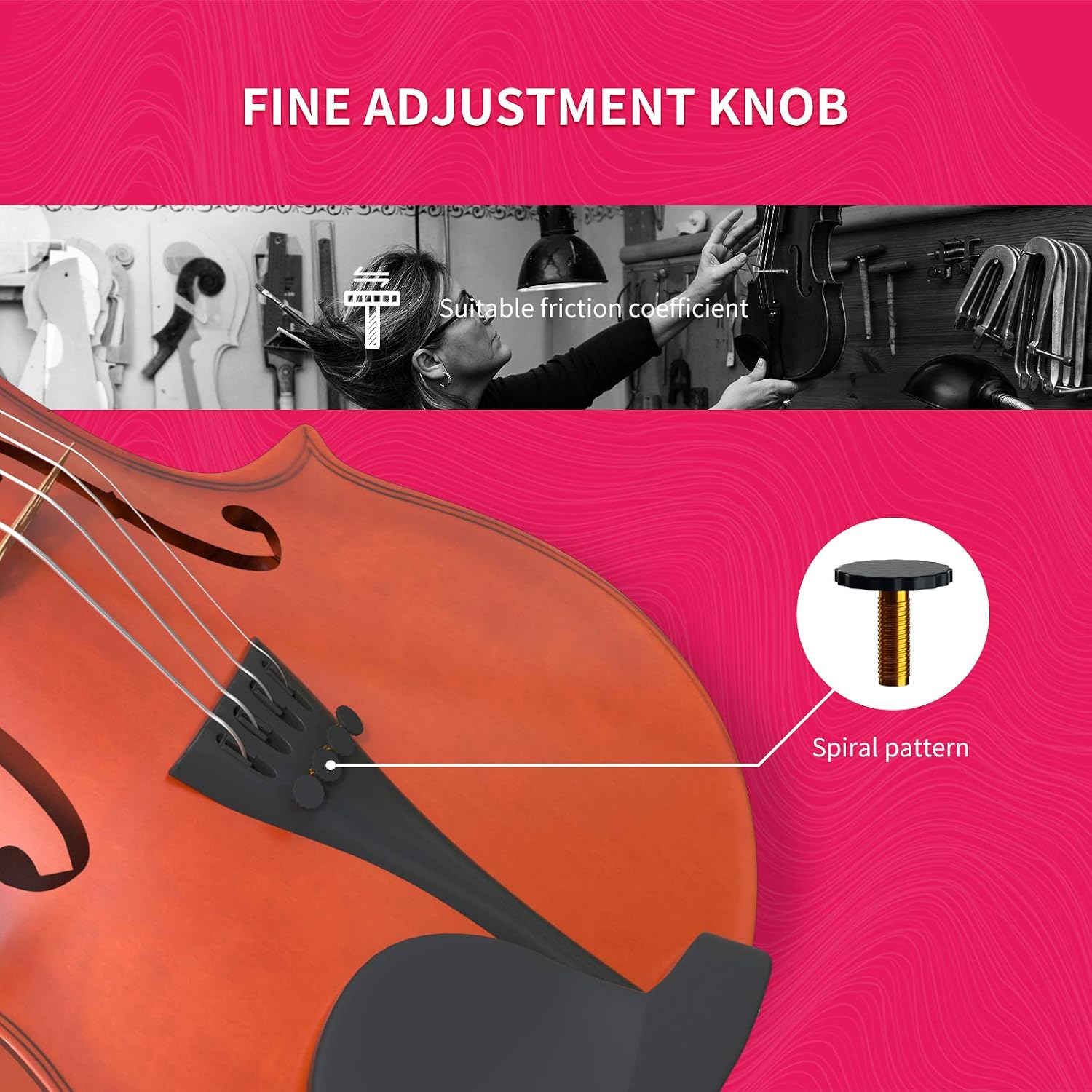 LAGRIMA 1/2 Beginner Violin,Violin Notes Sticker, Handcrafted Acoustic Violin Starter Kit, Case, Bow, Tunner,Rosin and Chin Rest