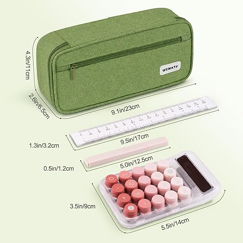 Vista 54 de WEMATE Estuche grande para lápices, bolsa para lápices de gran capacidad, bolsa de almacenamiento de alta capacidad, organizador de caja, estuche