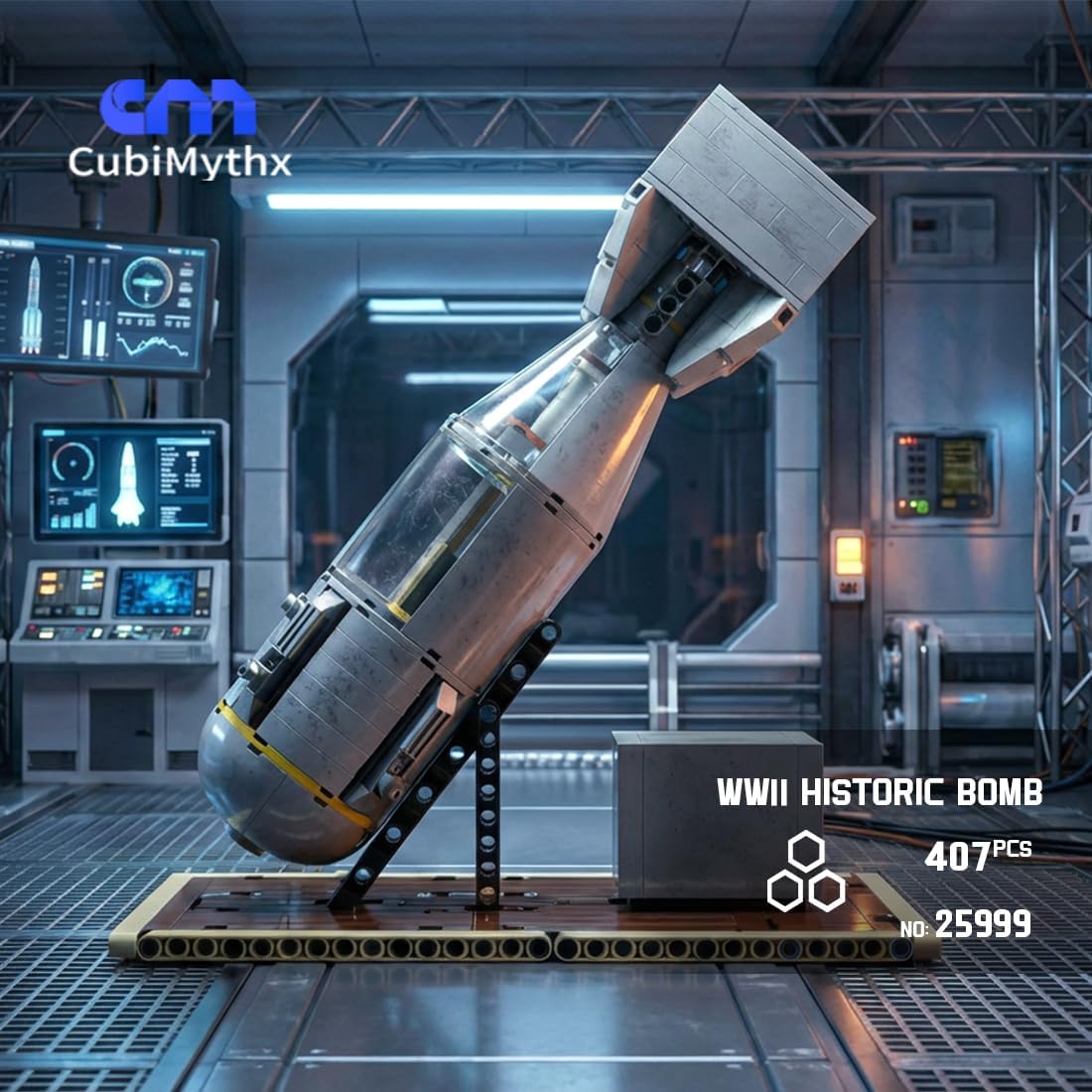 WWII Historic Bomb Building Model Set, Collectible Educational Mechanical Model Static Version/407PCS