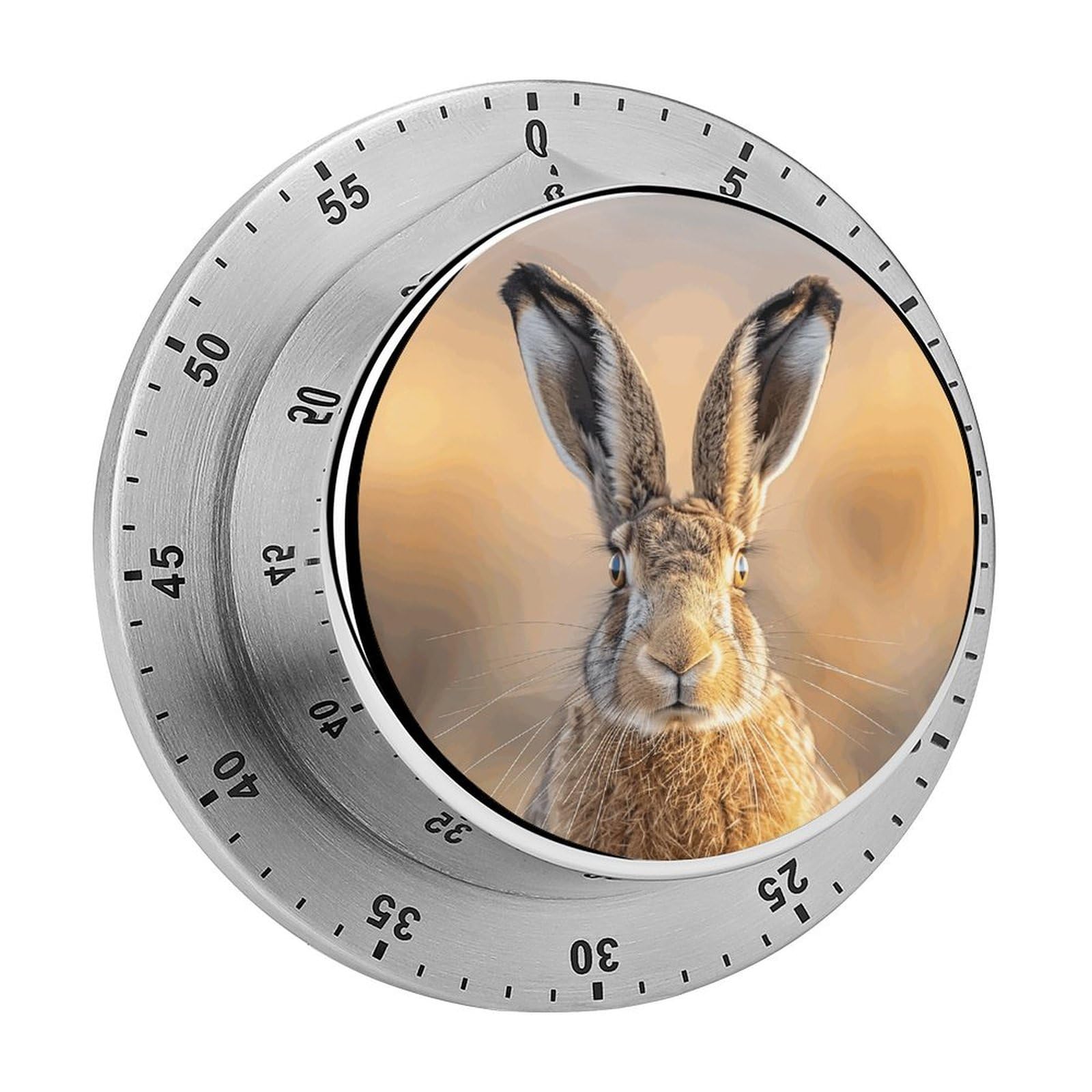 A Brown Hare Mechanical Kitchen Timer Manual 60 Minute Wind Up Timer, Loud Timers for Hard of Hearing, No Batteries Required, Countdown Timers for Cooking Classroom Gym Home