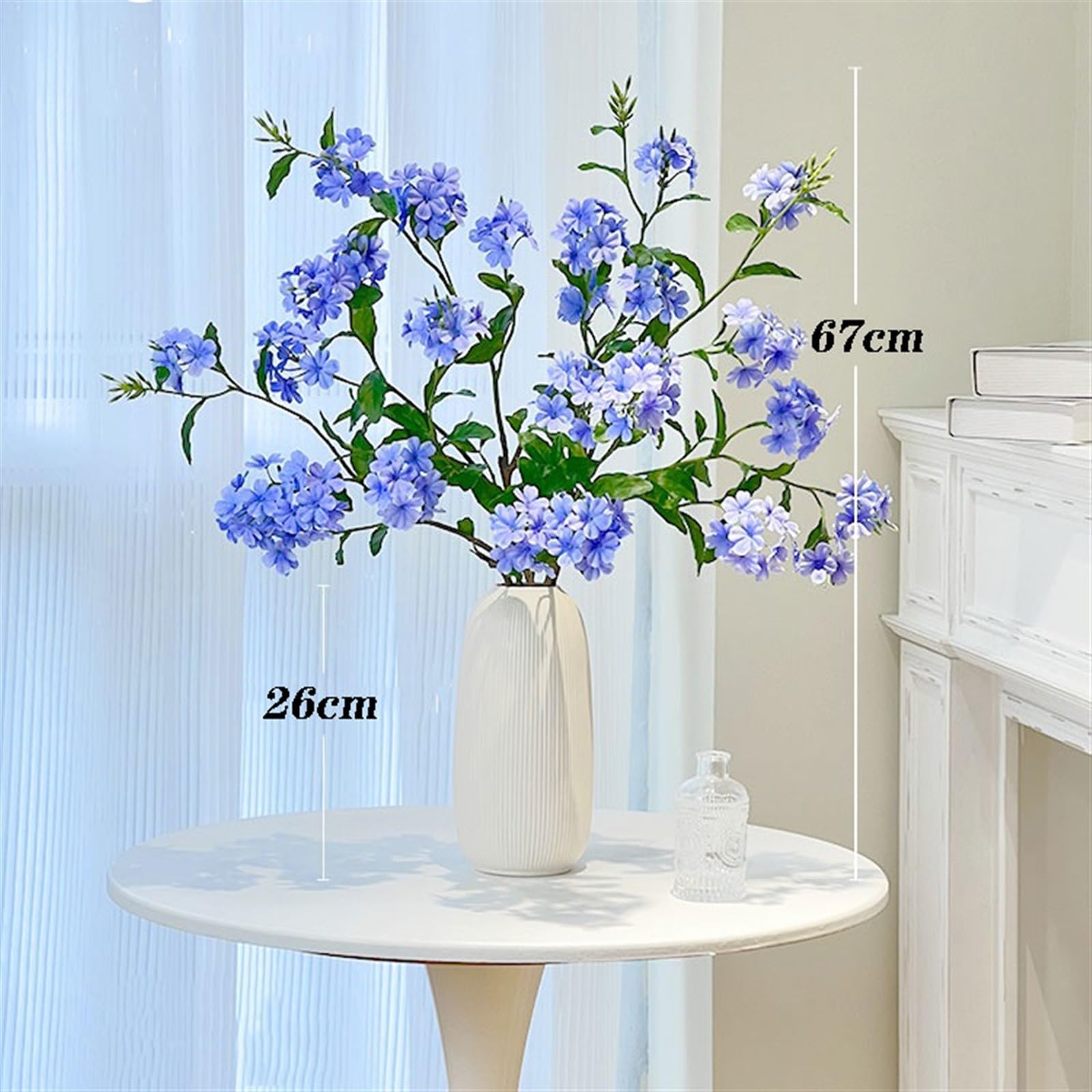 Fiori Artificiali Fiori Finti Composizioni for Soggiorno Centrotavola da Tavolo di Alta qualità Bouquet Blu Artificiale Fiori Simulati Fiore Finto