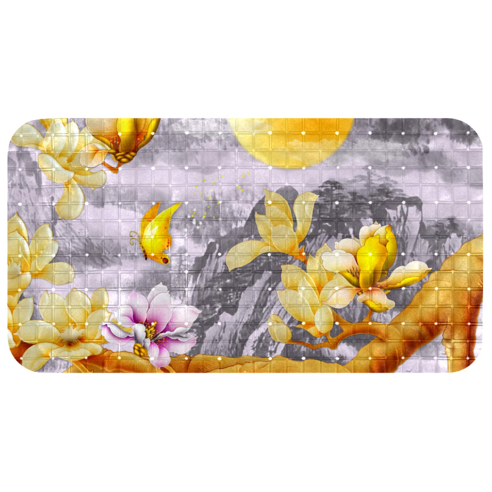 Tapis de douche magnolia pour une ambiance spa vintage à la maison