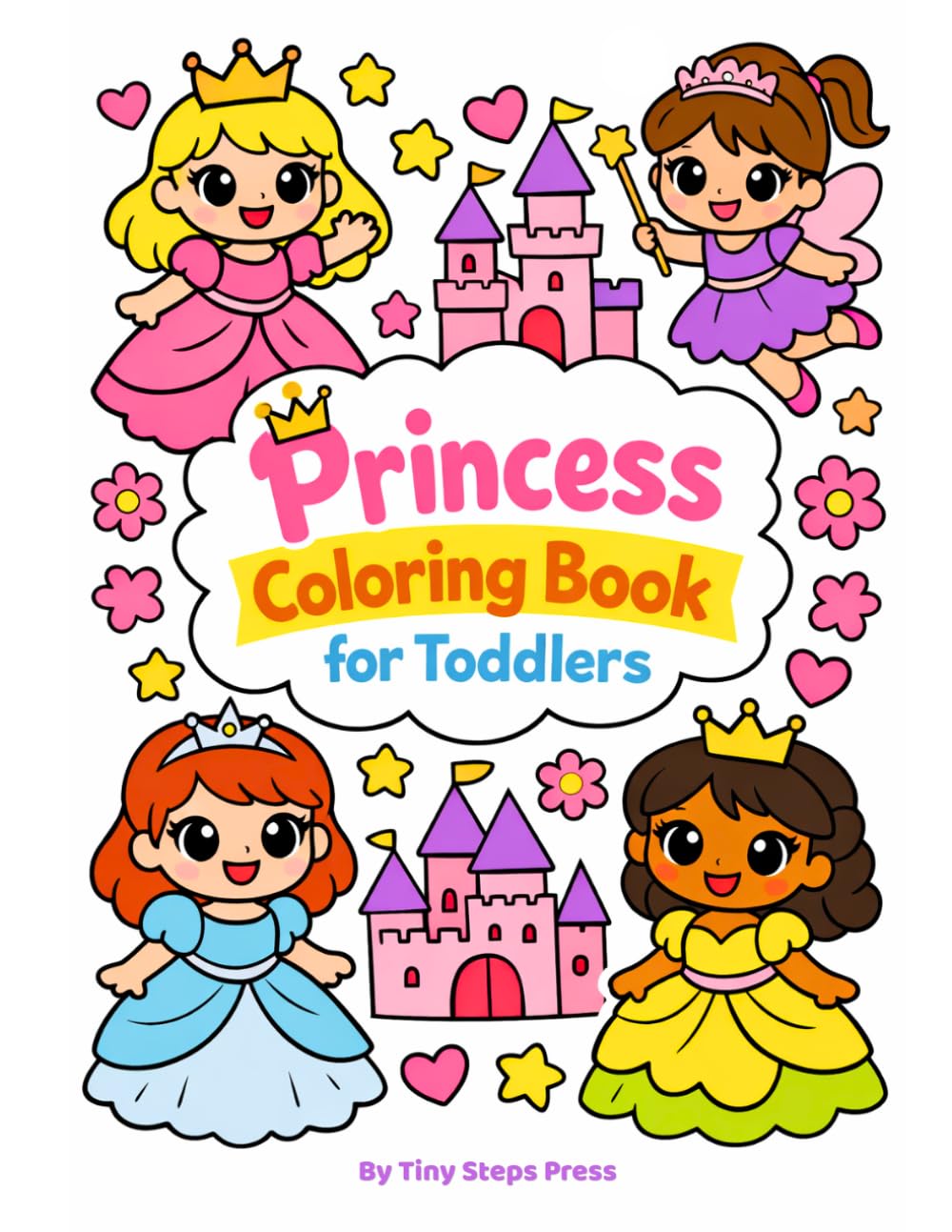 Princess Coloring Book for Toddlers: Cute & Simple Princess Coloring Pages for Toddlers Ages 2–4 | Big Bold Outlines for Easy Coloring