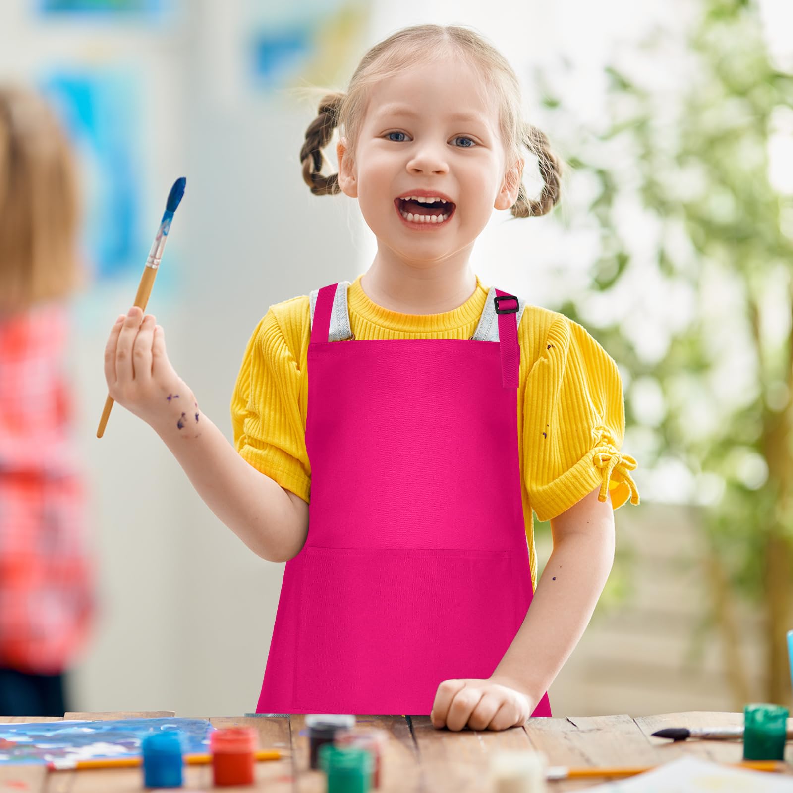 Tablier réglable pour enfants avec 2 poches pour enfants - Tablier de chef pour la cuisine et la pâtisserie