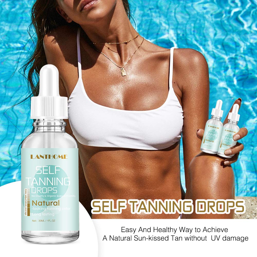 Self Tanner - Sunless Self Tanning Drops, Clear, 30 ml (Pack of 1) - Image 2