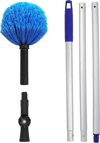 Cabezal de plumero de telaraña, cerdas suaves, cepillo para limpieza en interiores y exteriores, se adapta a postes roscados estándar de 34 pulgadas