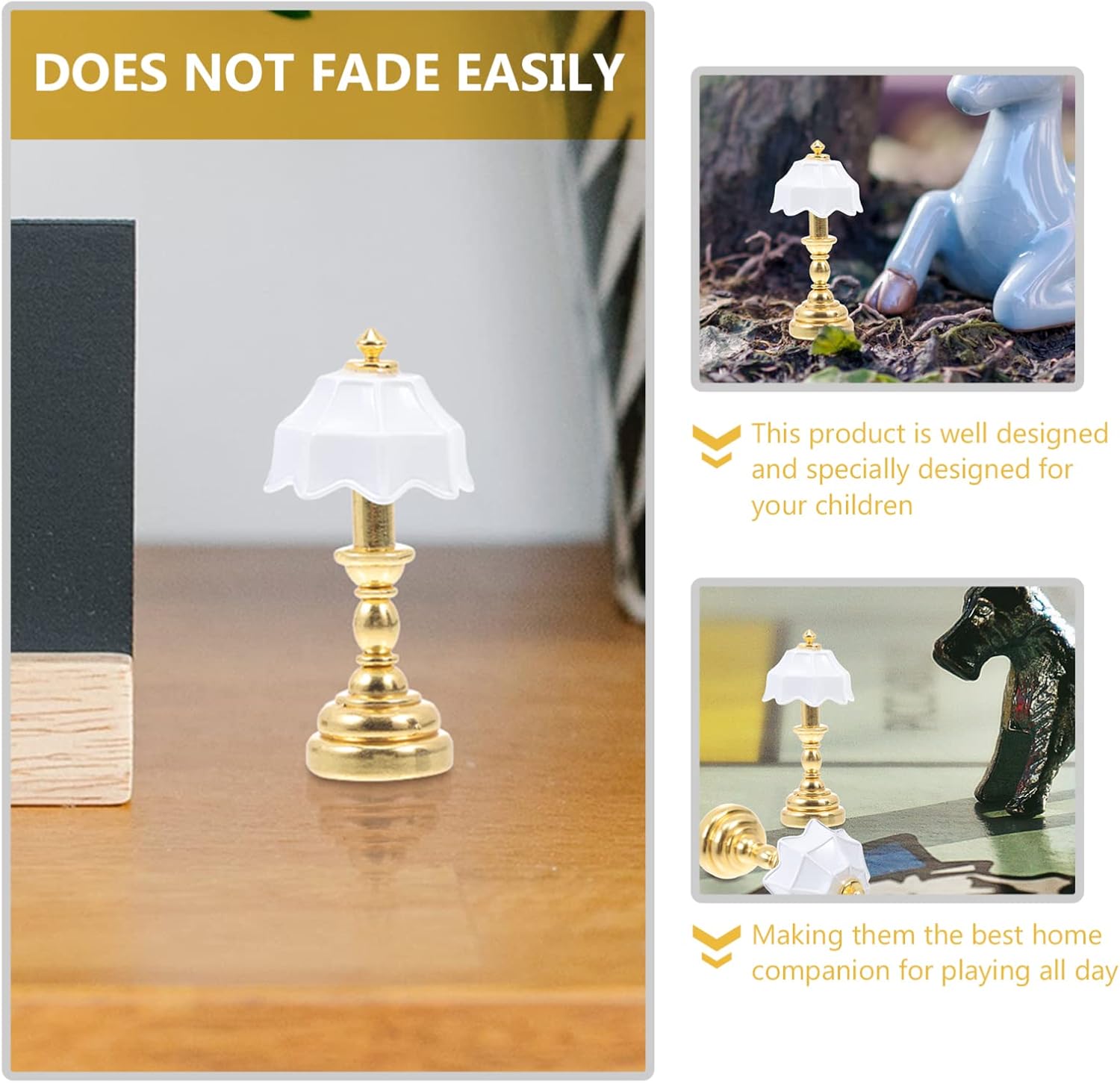 Uonlytech Dollhouse Lamp Model 3 Pcs Miniature Lamp Decorative Mini Light Miniature Lamp Model Miniature Furniture Model Desk Lamp Vintage Decor for Dollhouse