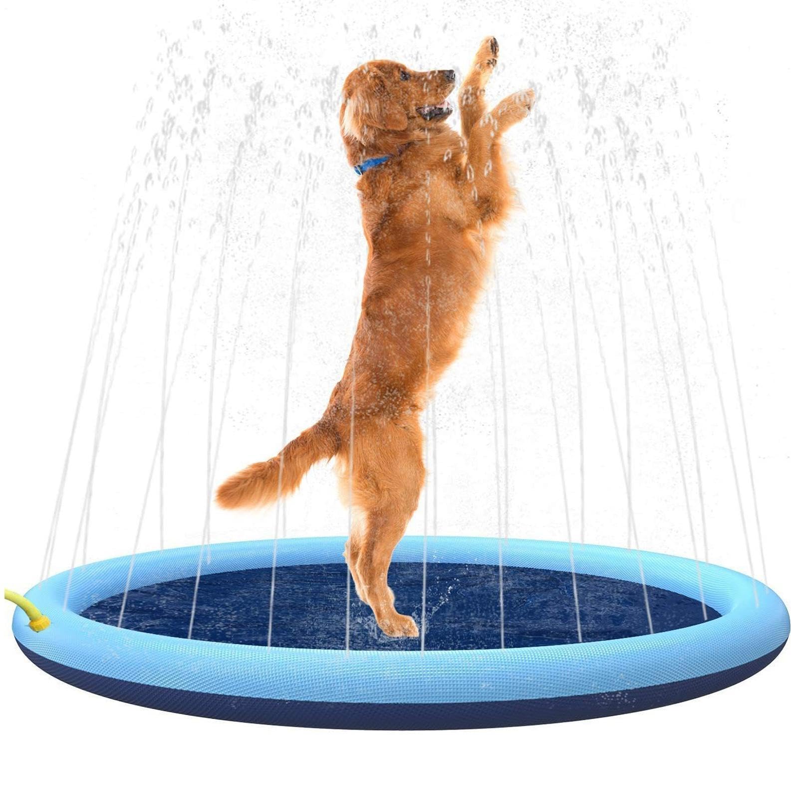Tappetino Splash Per Cani | Spruzzatore da Giardino Impermeabile,Piscina con Spruzzatore da Esterno,per Bambini Bambine Prescolari Famiglie Giardino Asilo Campeggio Spiaggia Patio