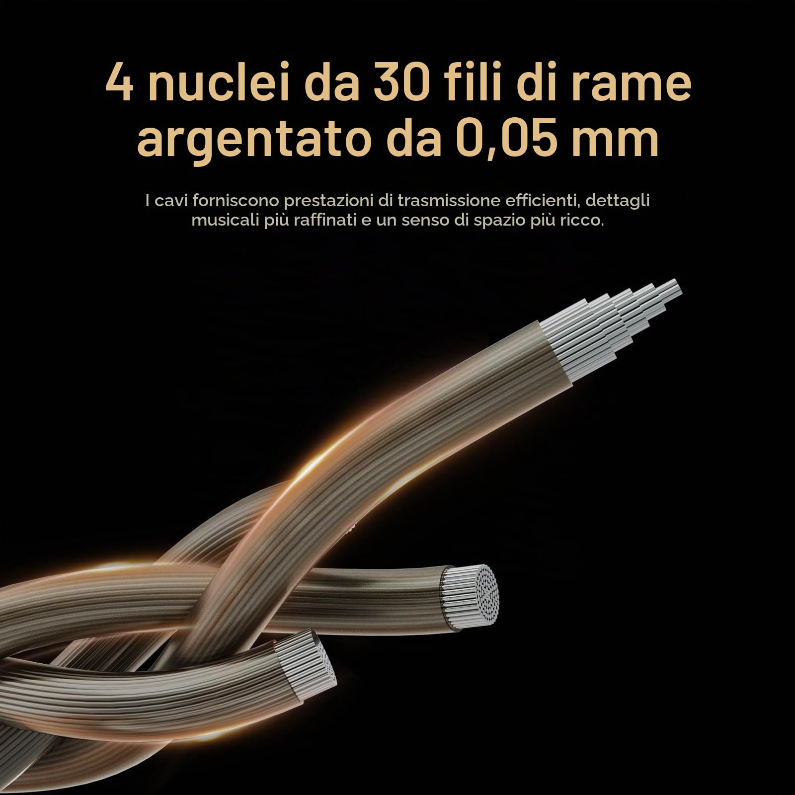Letshuoer S08 - Auricolari in-ear di quarta generazione, con doppia bobina da 13 mm, driver magnetico planare, Hi-Fi, cablati, IEM planare con cavo in rame placcato argento a 2 pin staccabili (nero)
