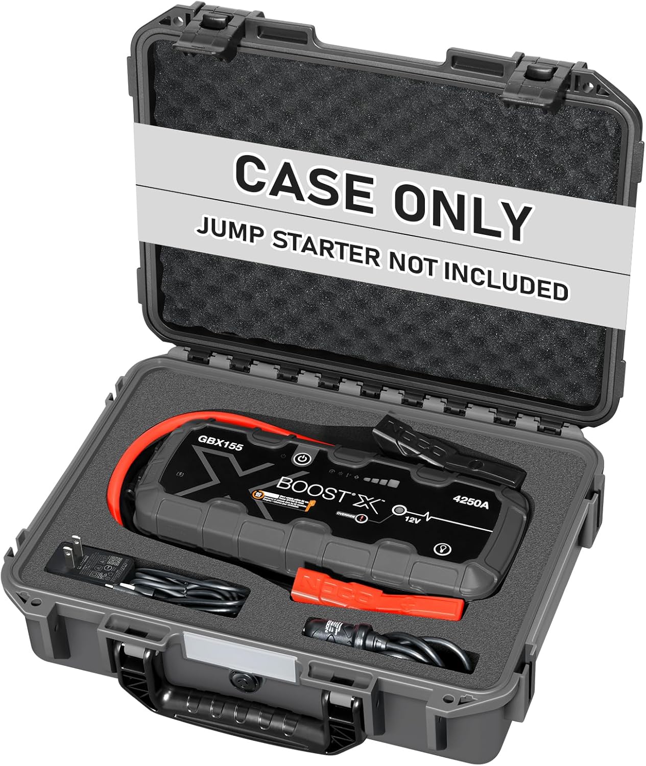 Case for NOCO Boost X GBX155 & GB150 – Waterproof Hard Shell Carrying Case with Custom Pre-Cut Foam, Shockproof Protective Travel Box Compatible with NOCO GBX155/GB150 UltraSafe Jump Starter