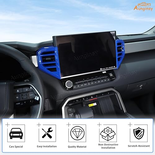 Vista 112 de Cubierta de salida de aire lateral para consola central de automóvil, compatible con Toyota Tundra 2022+ Sequoia 2023+ cubierta de panel de aire