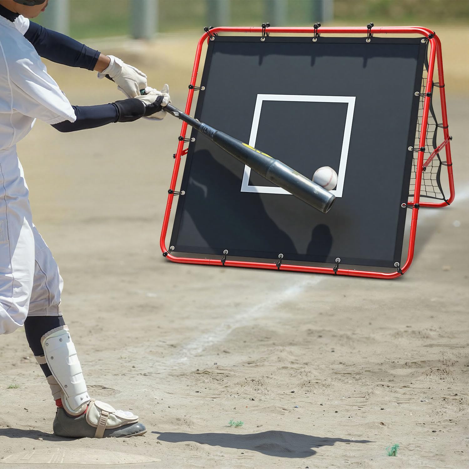 Fußball Rebounder Rückprallwand Netz,Kickback klappbar Rebound-Netz mit Ziel für Training Sports, Metallrohr/PE Gewebe, Baseball Basketball Prellwand