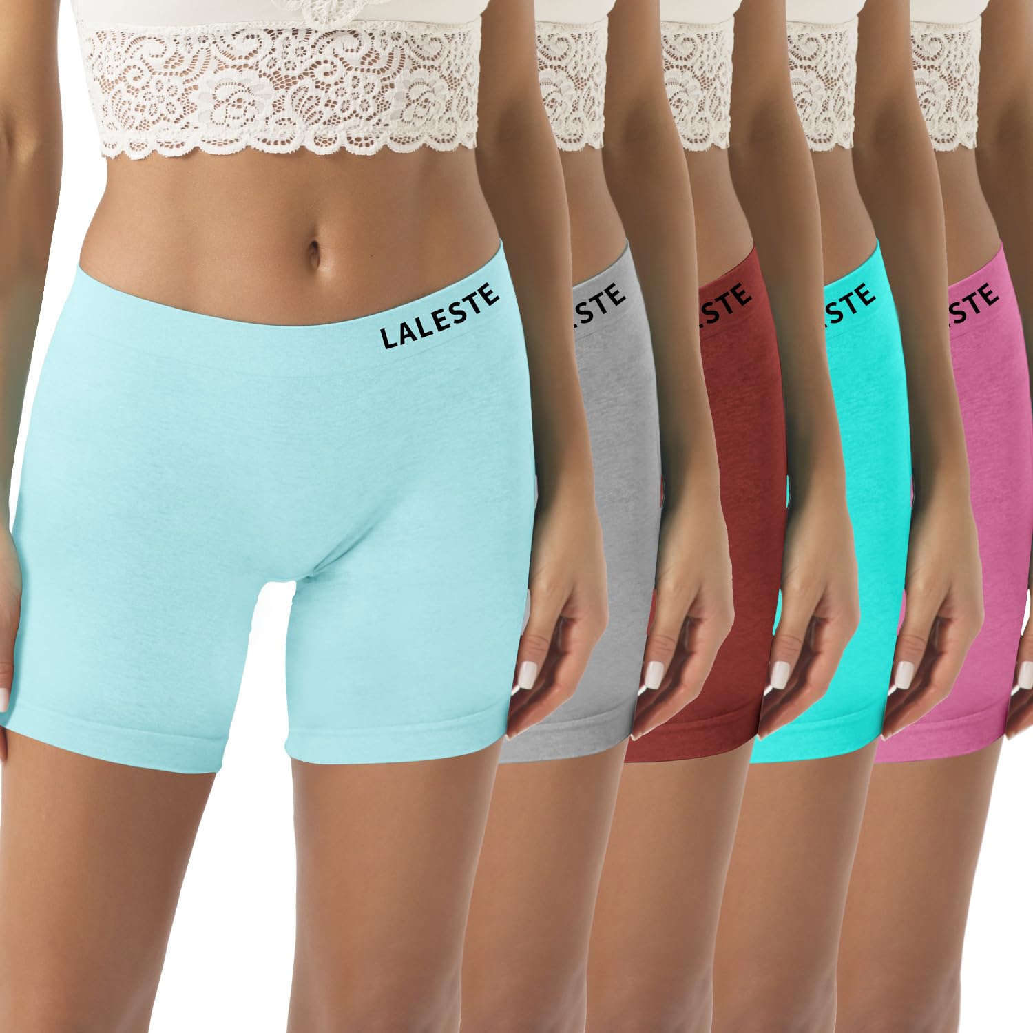 LALESTE Women's Boxer Briefs Underwear Anti Chafing Boyshort Panties for Women 4.5' Inseam