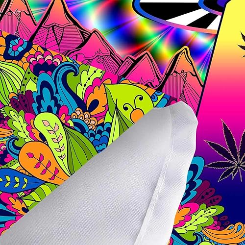 Miniatura 7 de JAWO Trippy - Montaña de hongos psicodélicos con diseño hipnótico, ideal para dormitorio, sala de estar o al aire libre (60 x 40 pulgadas)