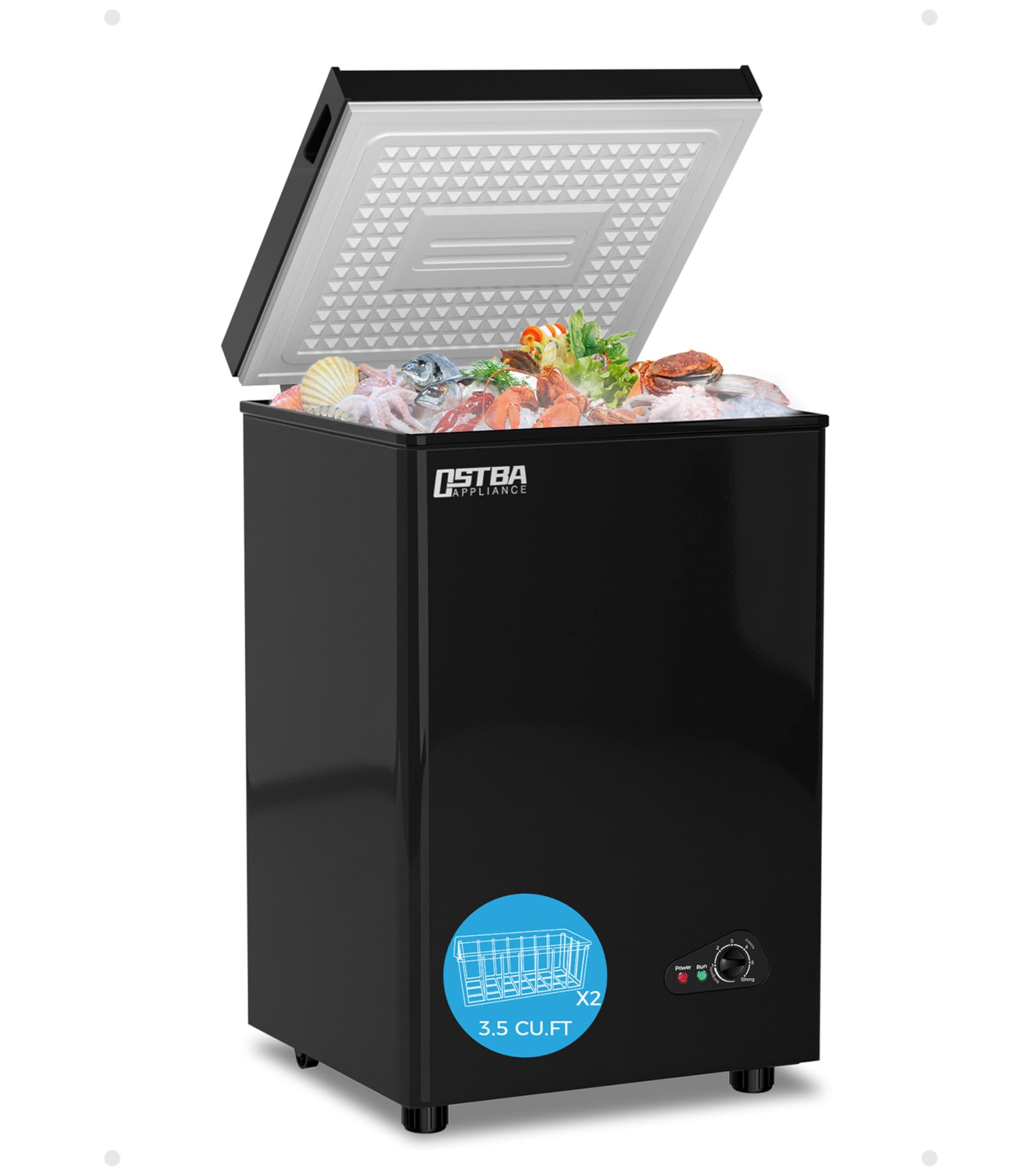OSTBA BD/BC-100Q 3.5 cu ft Chest Freezer Black