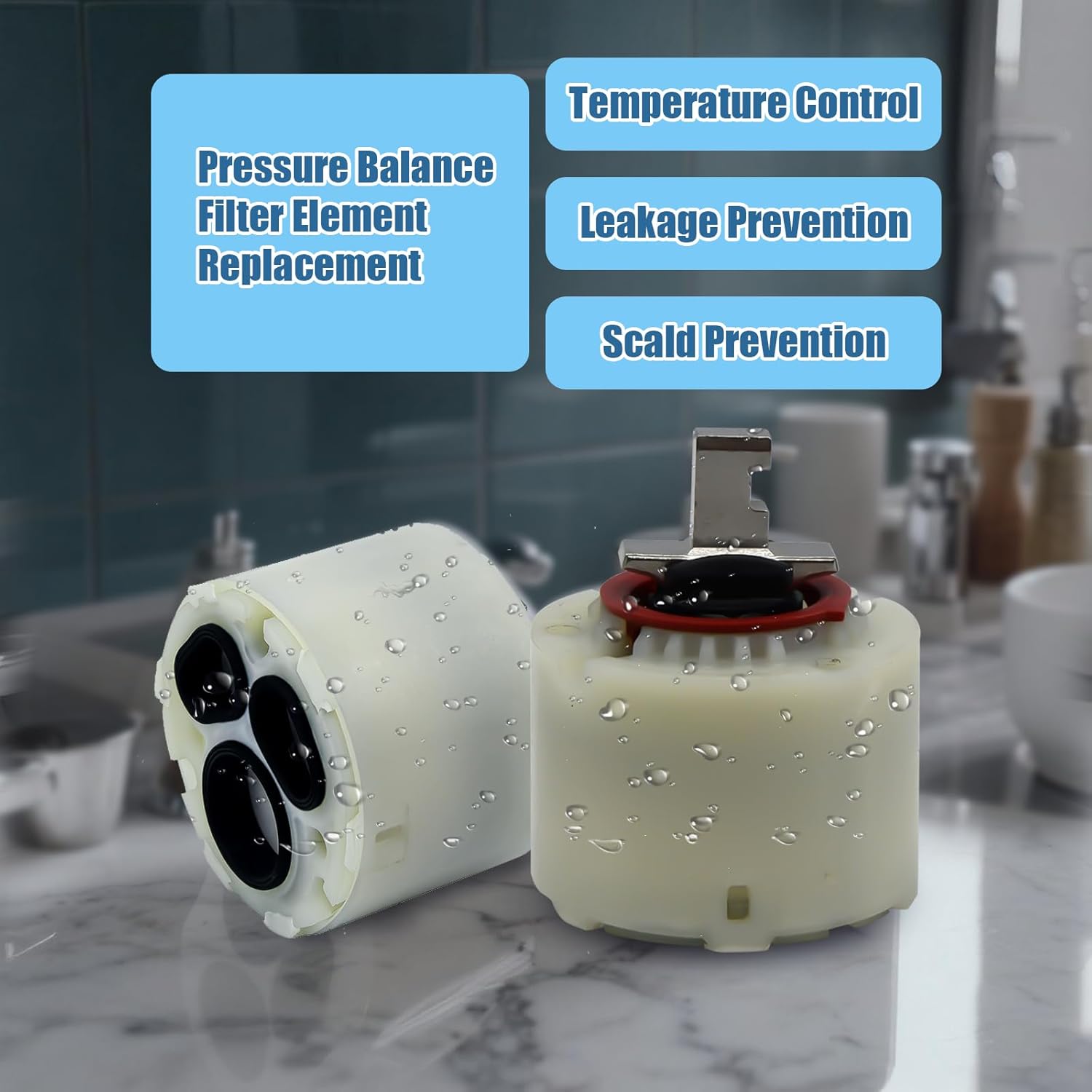 Shower Faucet Cartridge,Compatible with American Standard 023529-0070A/H, for Single Handle Kitchen and Bathroom Tub/Shower Faucets, Temperature and Volume Control, 1.85-Inch (47 mm)