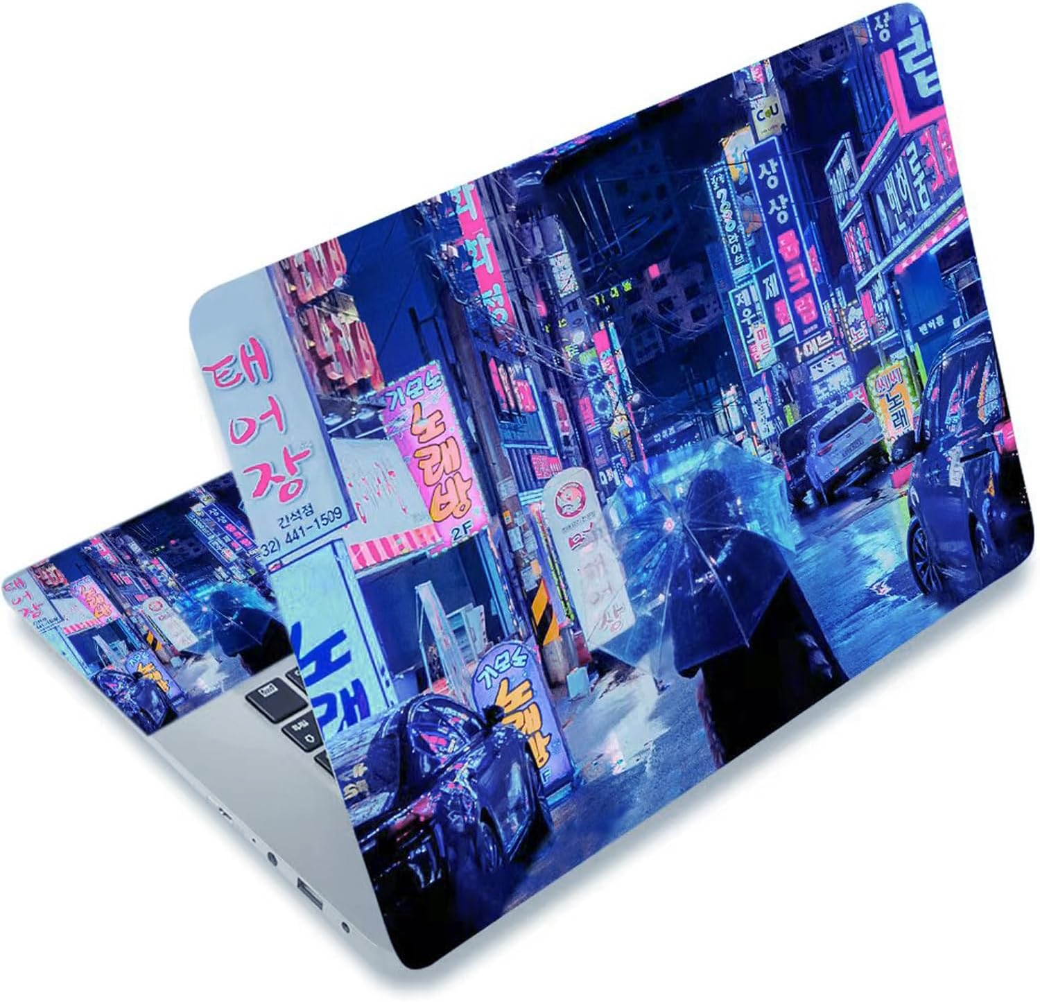 12.1 13 13.3 14 15.4 15.6 Inch Laptop Skin Decal, Laptop Skins Stickers Decals for Notebook PC, Universal Reusable Vinyl Laptop Cover Sticker, Waterproof Art Decal Protector I Neon Sign Street