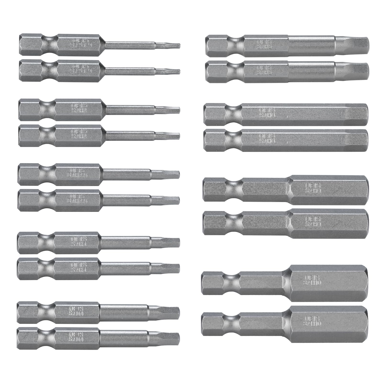 18 Pcs Hex Allen Key Drill Bit Set, H1.5-H8 Impact Screwdriver Bit Sets, Impact Driver Bits Set, 50mm Length Magnetic Allen Wrench Hex Bits Sets