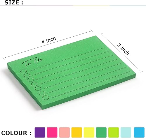 Miniatura 3 de 9 blocs para hacer notas adhesivas autoadhesivas con línea 3x4 pulgadas, notas adhesivas bloc de notas adhesivas