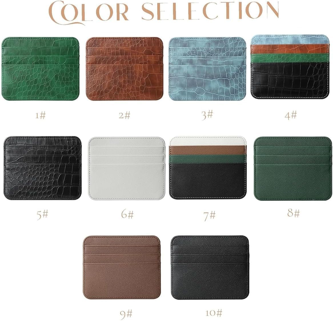 Personalized Credit Card Holder Wallet for women, Custom Gold Silver Initial letters Cute PU Leather Ultra Minimalist Wallet, Thin Slim Card Case Protector, Business Front Pocket Wallets for Men - 9 - Image 6