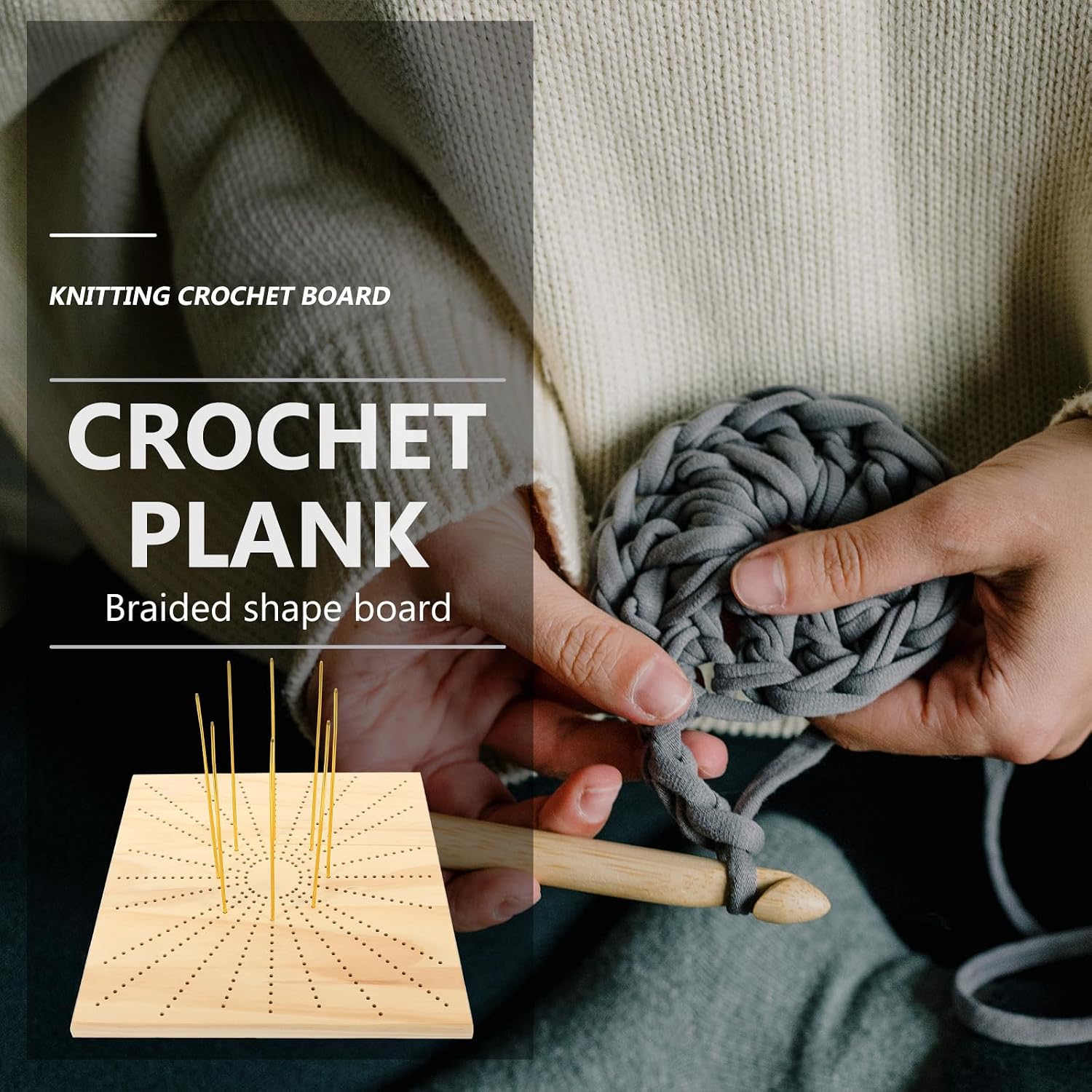 Wood Blocking Board Positional Needles with Knitting Crochet