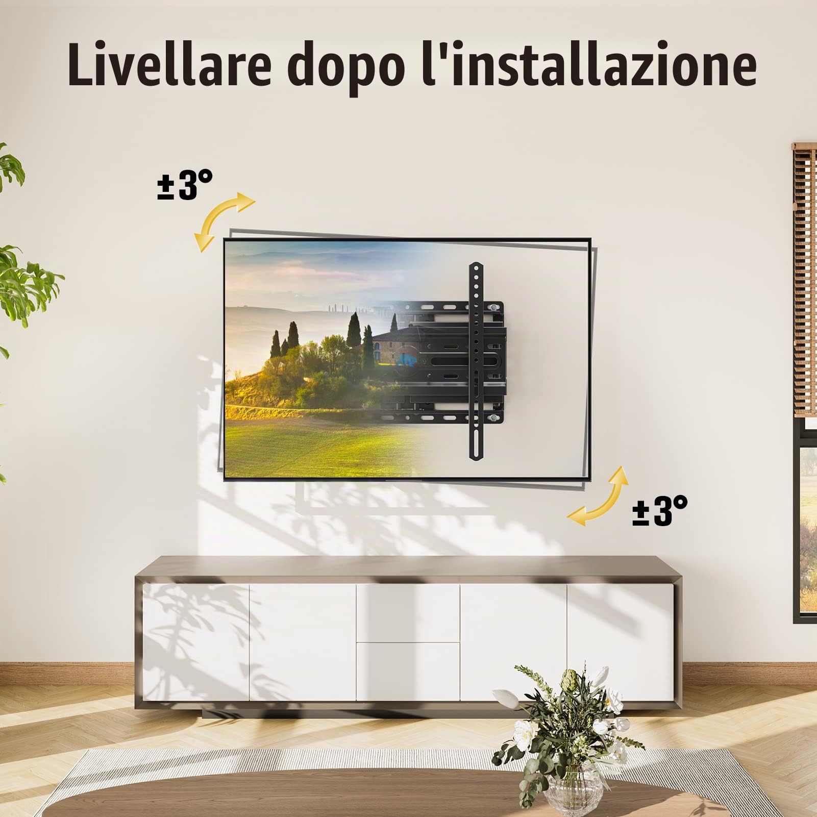 Mounting Dream Supporto TV Parete Girevole Inclinabile Staffa per Molti Televisori da 26-55 Pollici a Schermo Piatto a LED, LCD, OLED, Plasma Fino a 45kg, Max. VESA 400x400mm, MD2380-03