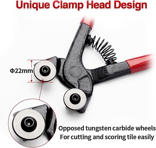 Miniatura 3 de SPEEDWOX Alicates de corte de vidrio de mosaico de 8 pulgadas, pinzas de mosaico con ruedas, herramientas de mosaico de alta resistencia,