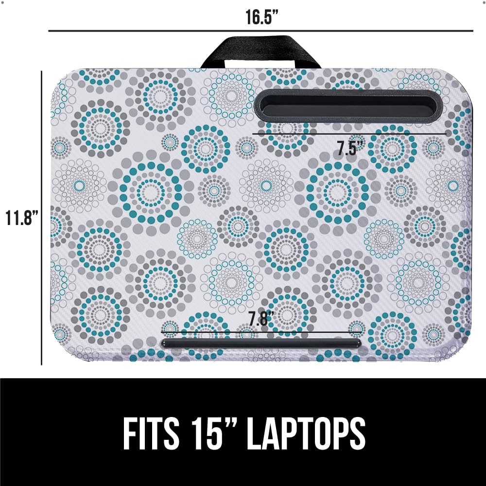 Gorilla Grip Silky Gel Memory Foam Wrist Rest for Computer Keyboard and Laptop Lap Desk with Phone Holder, Wrist Rest 2 Piece, Lap Desk Size 16.5"x11.8", Both Color Spiral, 2 Item Bundle