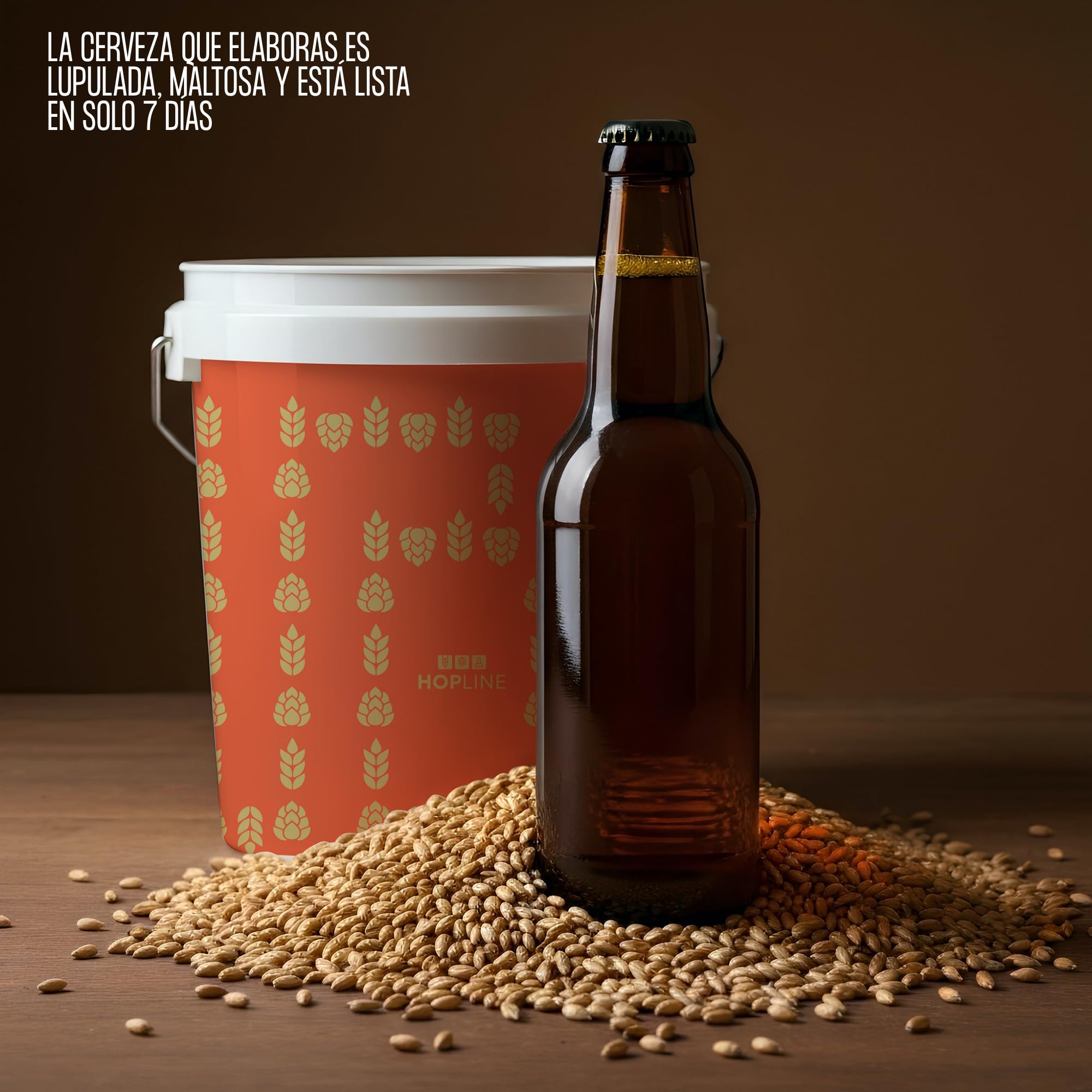 Hopline Kit para elaborar Cerveza Blonde - 5 litros - Elabora tu Propia Cerveza en casa - Regalo Ideal para Hombres, Padres o Amigos - Cerveza Artesanal - Regalo de cumpleaños Original