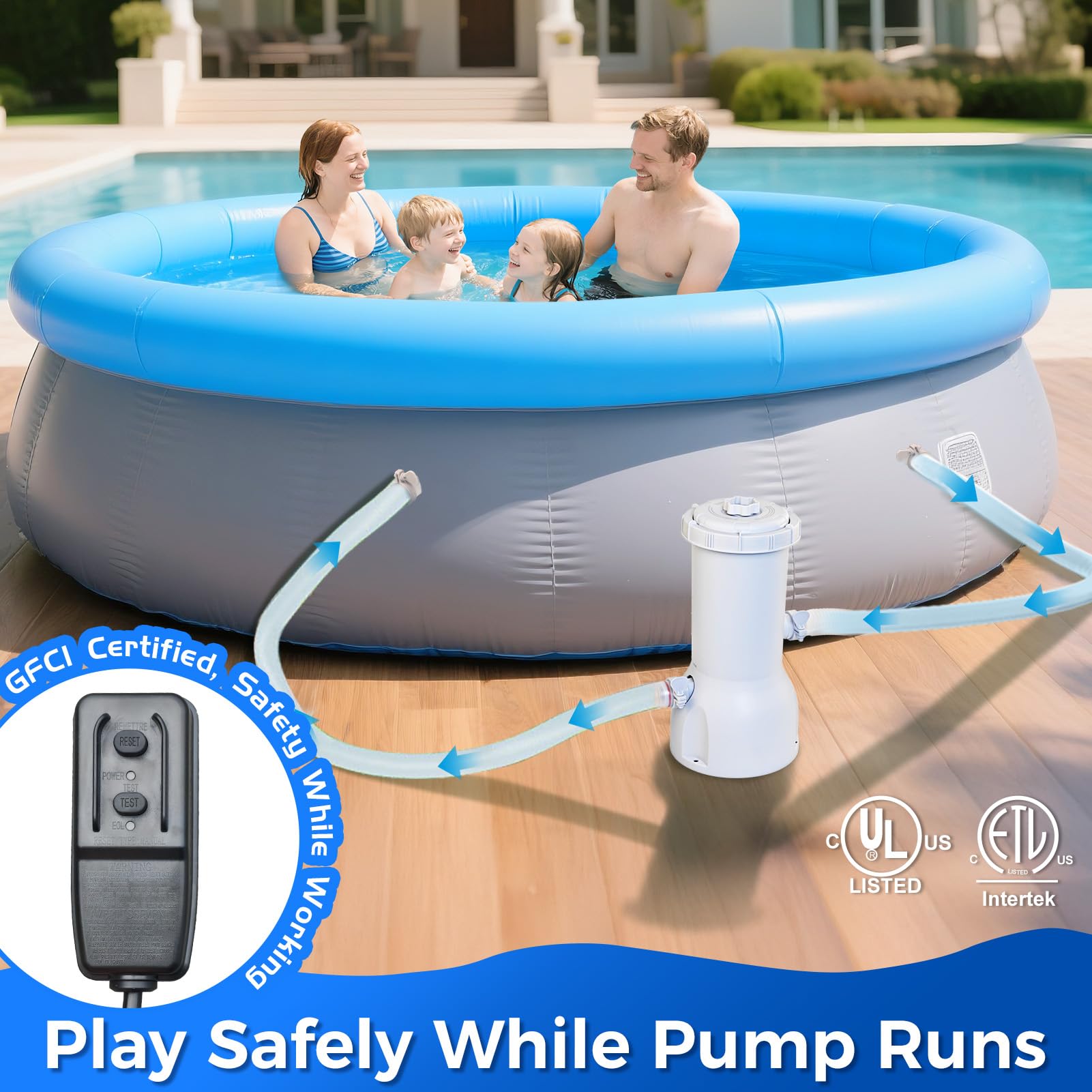 Snapklik.com : 1000 Gallons Pool Filter Pump Above Ground, Swimming ...