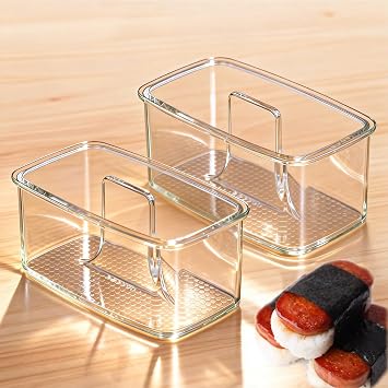 2PCS Clear Musubi Press Mold - Non-Stick, BPA-Free Musubi Maker, Onigiri & Sushi Mold for Hawaiian Musubi and Rice Treats