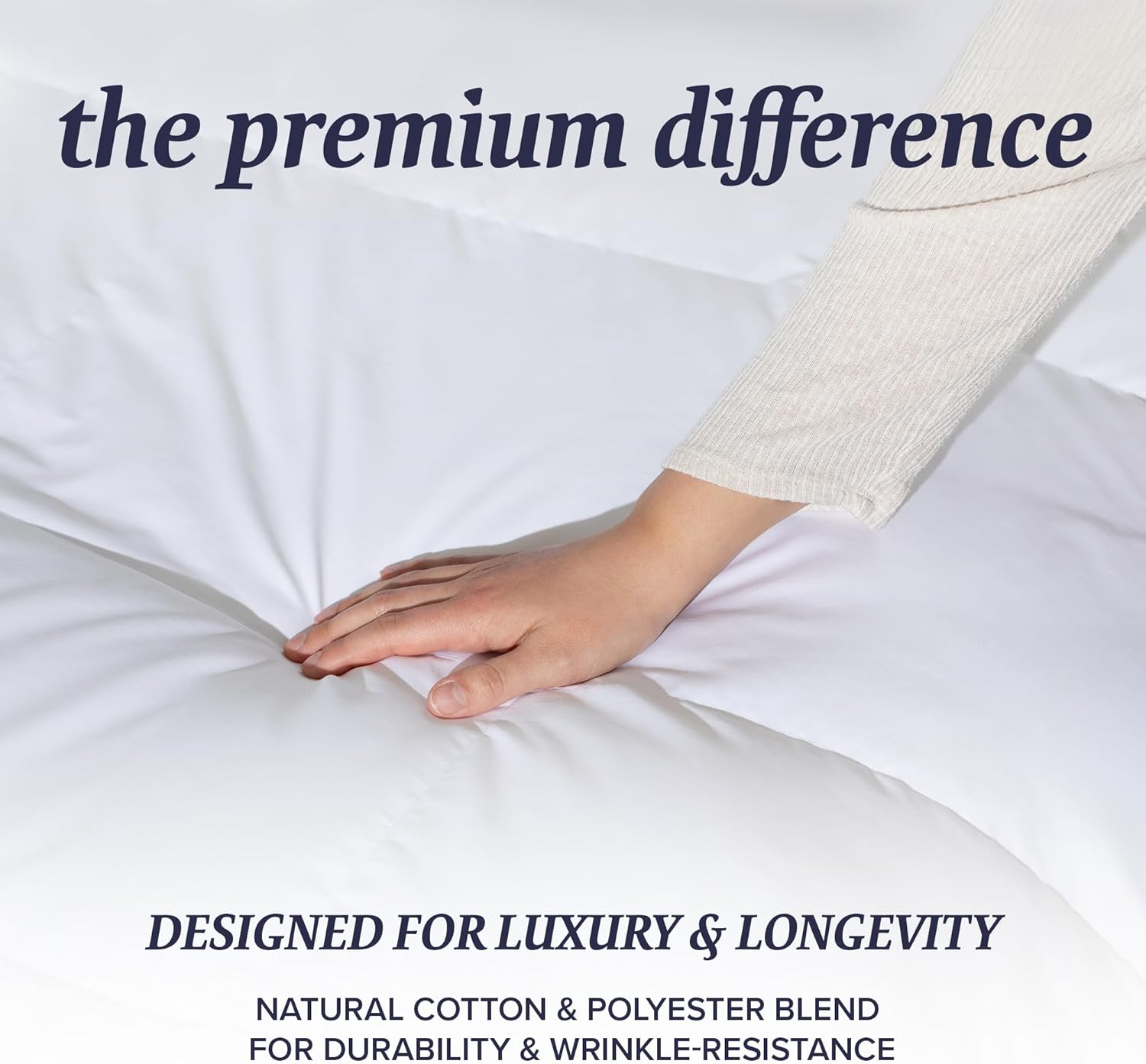 Beckham Hotel Collection Feather Down Comforter – All Season Duvet Insert with Baffle Box Construction, 400 Thread Count Cotton Blend, Responsibly Sourced Down, King/Cal King