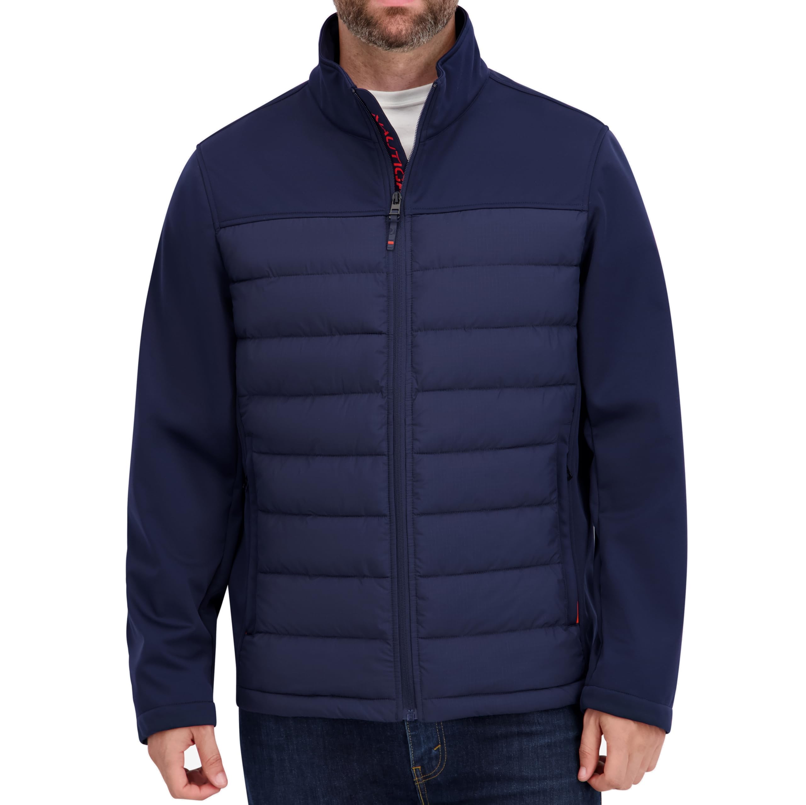 Men's Lightweight Softshell Jacket – Bonded Fleece Lining, Regular, Big & Tall Sizes, Navy Seas, Small