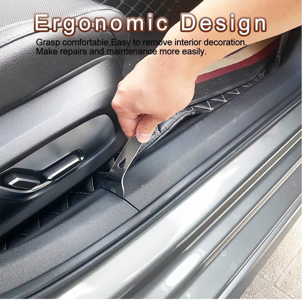 Set Di 6 Cunei In Acciaio Inox Per Smontaggio Auto – Attrezzi Per Rivestimenti Porte, Pannelli, Modanature – Confezione Professionale - 2