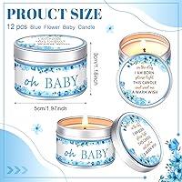 Vista 2 de Funtery 12 velas de fiesta de baby shower para invitados, velas perfumadas de lavanda, velas rústicas para revelación de género (brotes)