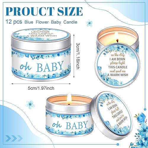 Miniatura 2 de Funtery 12 piezas de regalos de baby shower para invitados, juegos de baby shower, premios florales de lavanda, velas perfumadas para decoración de