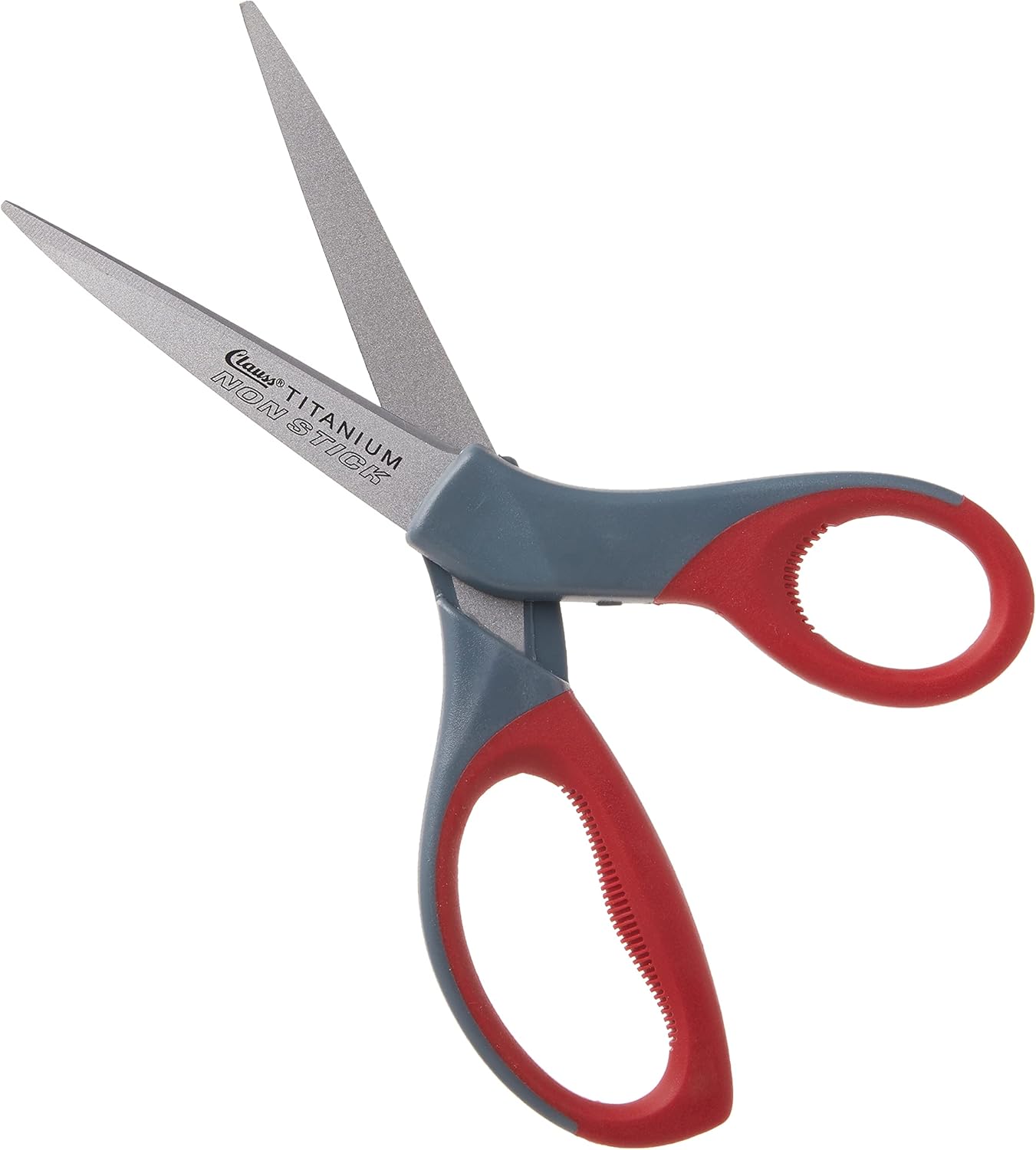 Clauss 18543 8-Inch Titanium Bonded Non-Stick Straight Shear, Red and Grey