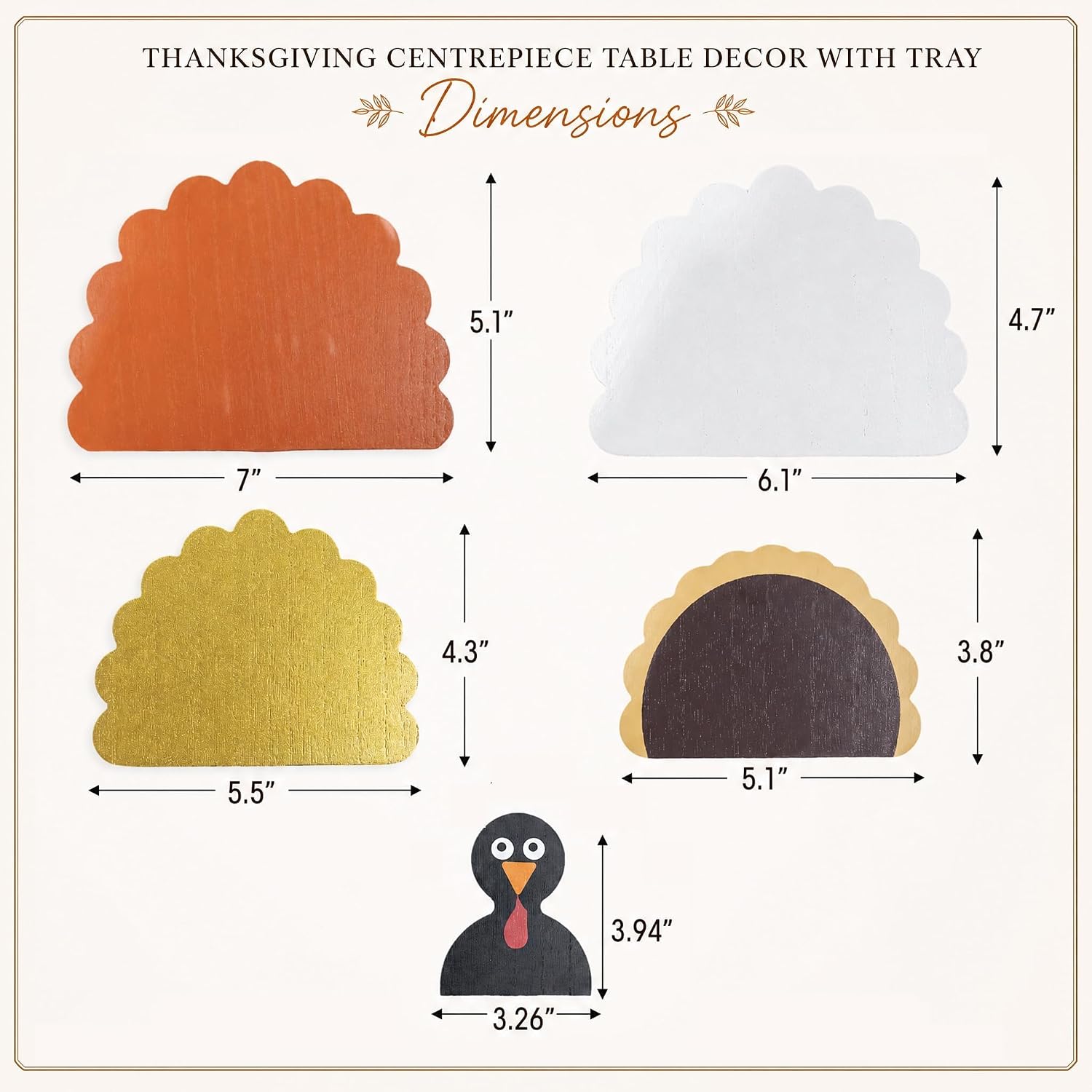 NEROSUN Stackable Wooden Fall Table Turkey Decor